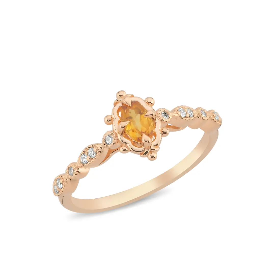 0,25 KARAT SAFİR PIRLANTA VINTAGE YÜZÜK