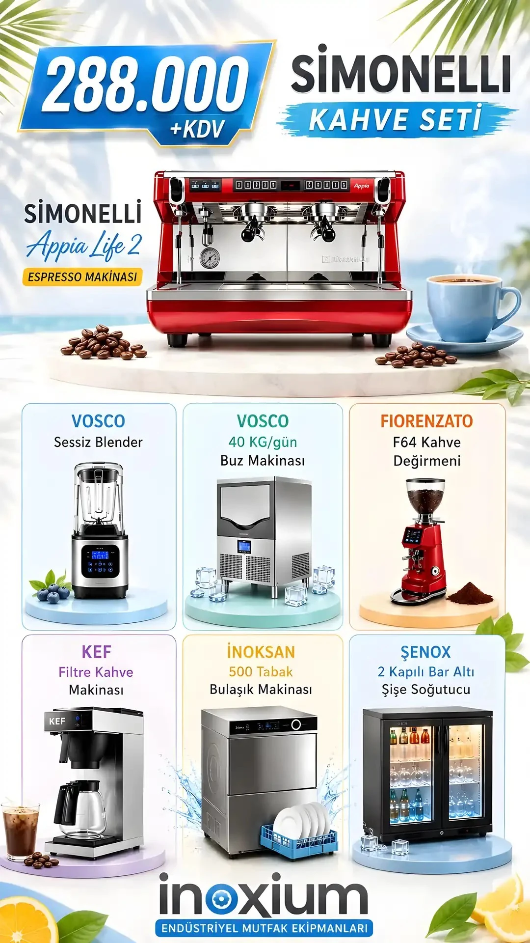 Simonelli Appia Life 2 Kahve Seti Kampanyası | İnoxium