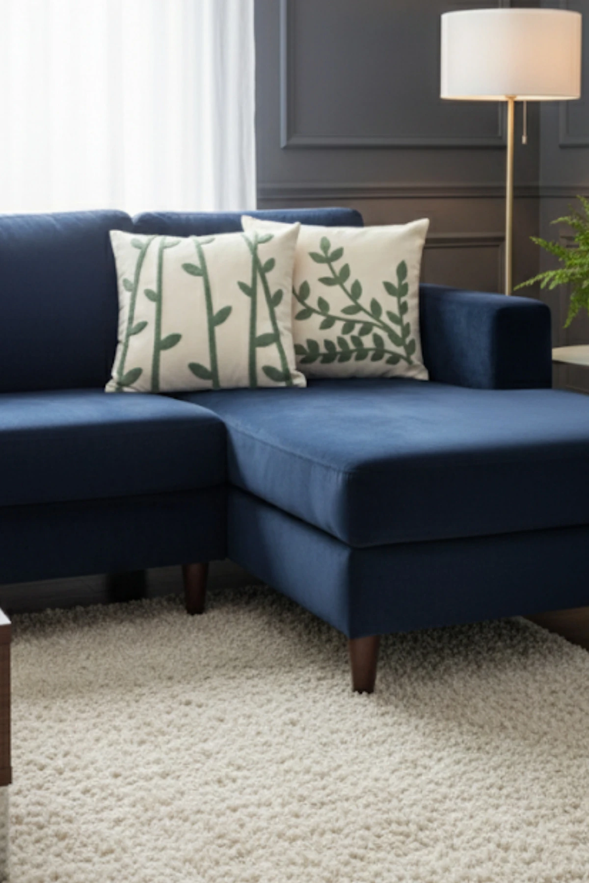 Modern Tasarım Punch İşlemeli Dekoratif 2'li Kırlent Kılıfı - Yaprak Desen