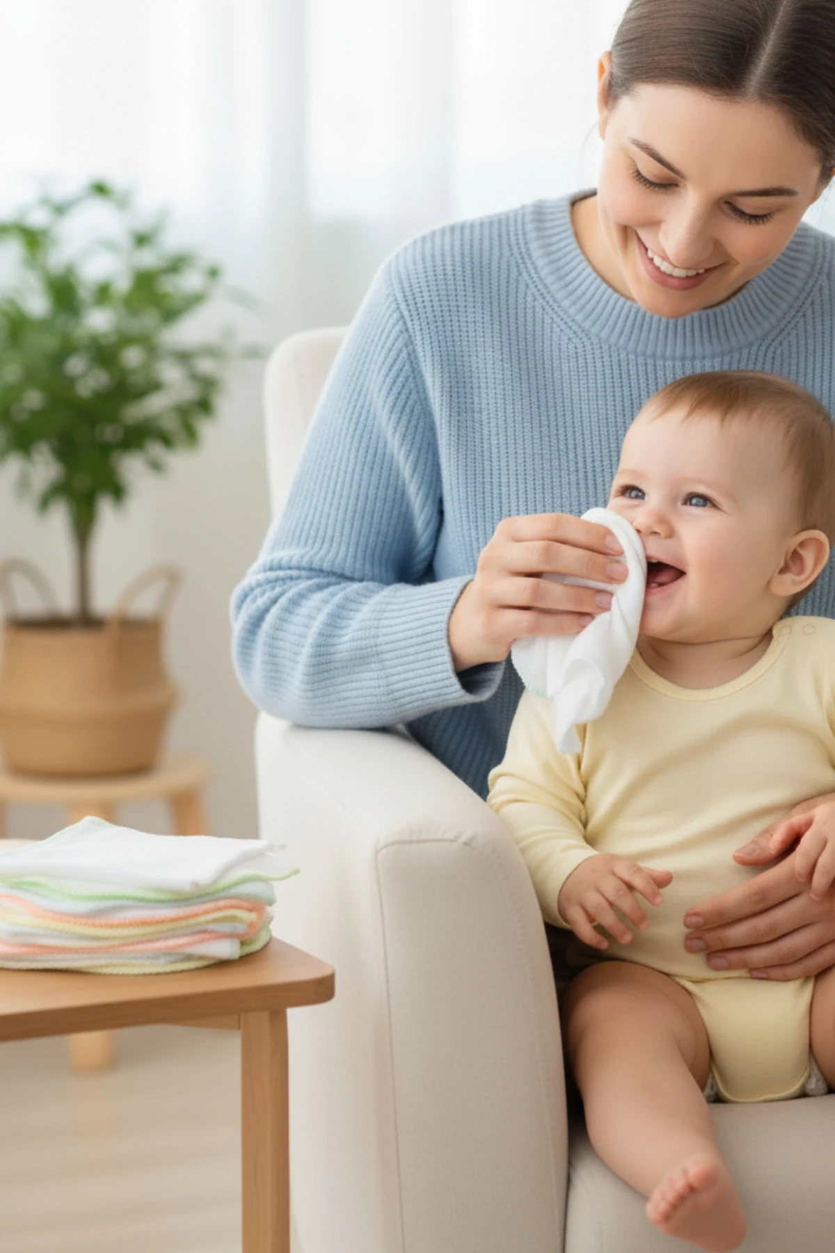 6’lı 24x24 cm Ultra Soft Ağız Mendili – Bebekler ve Günlük Kullanım İçin Yumuşak %100 Pamuk