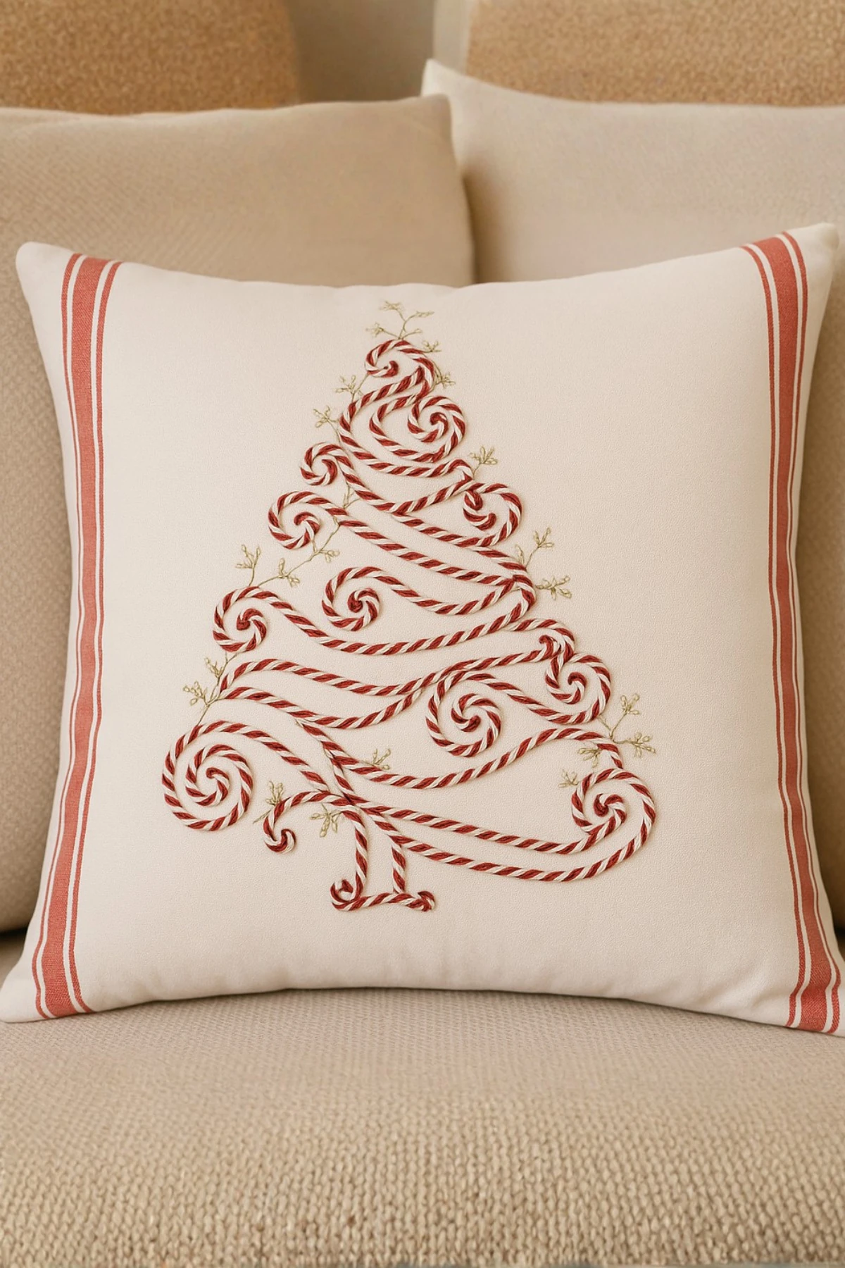 Yılbaşı - Noel Temalı Punch İşlemeli Dekoratif 2'li Kırlent Kılıfı , Neşeli Yıllar - Yılbaşı-Işıltısı-2-li