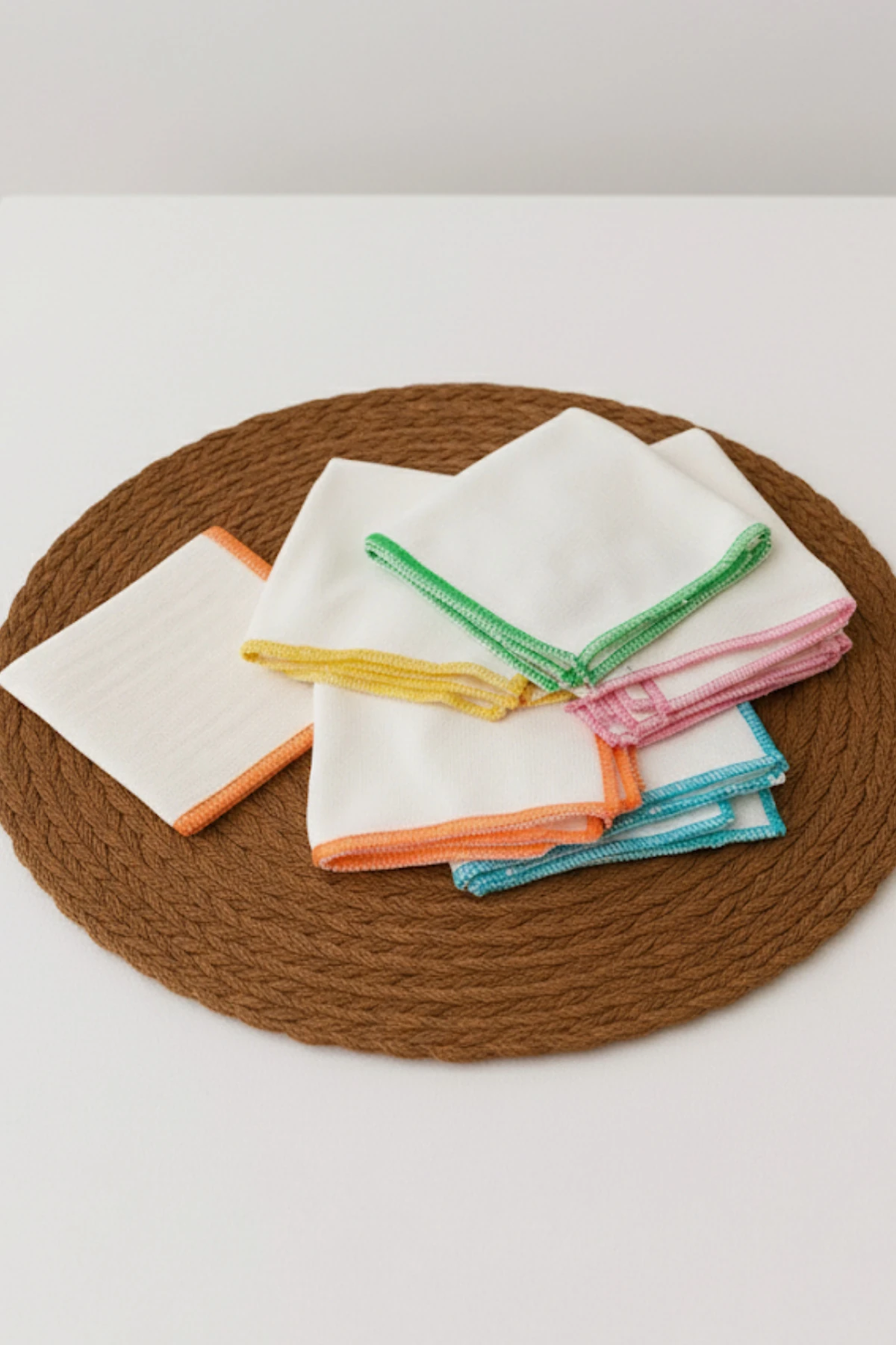 6’lı 24x24 cm Ultra Soft Ağız Mendili – Bebekler ve Günlük Kullanım İçin Yumuşak %100 Pamuk