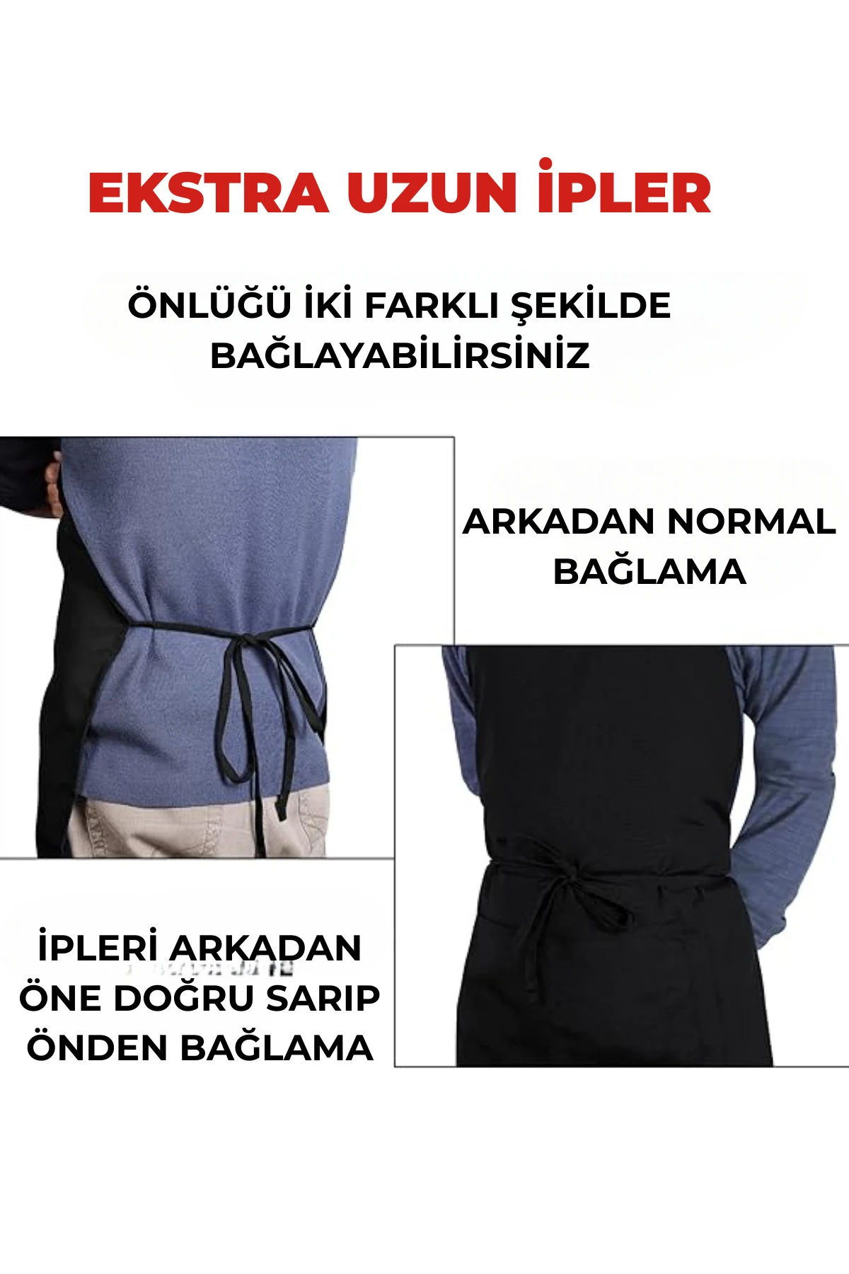 Su Geçirmez Mutfak Önlüğü | Şef, Barista Önlüğü | 2 Geniş Cepli Çok Amaçlı Önlük