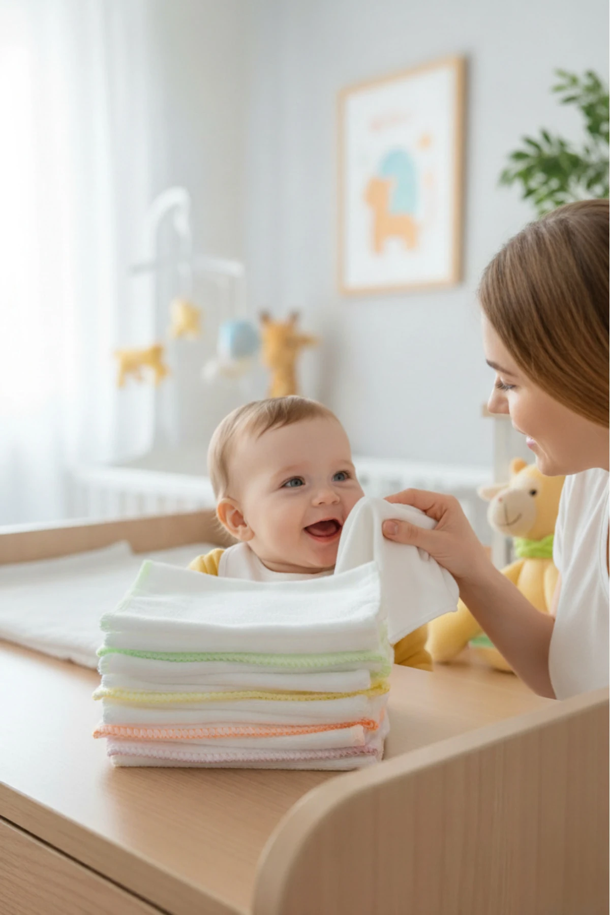 6’lı 24x24 cm Ultra Soft Ağız Mendili – Bebekler ve Günlük Kullanım İçin Yumuşak %100 Pamuk