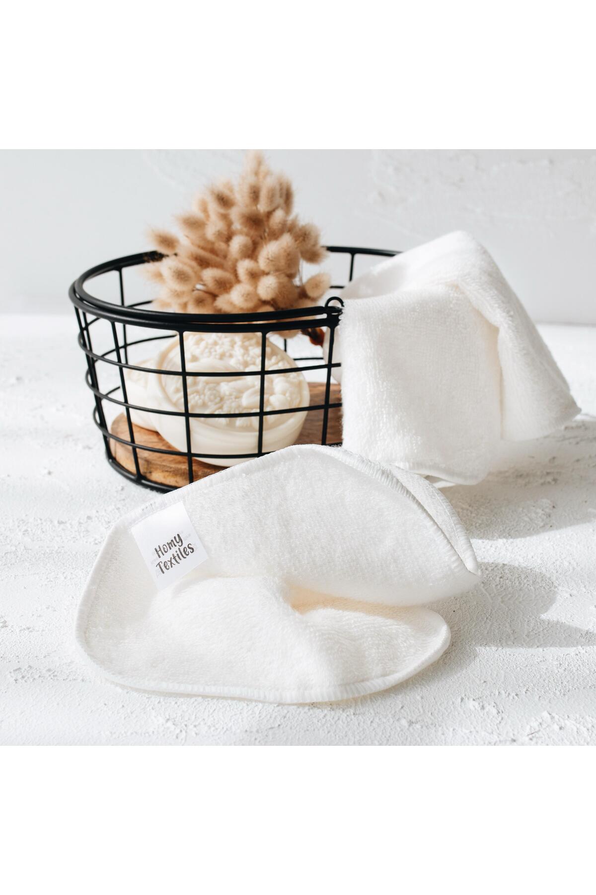 Makyaj Temizleme Mendili Yüz Havlusu Bebek Ağız Bezi Organik Bambu 25'li Set Çanta Hediyeli