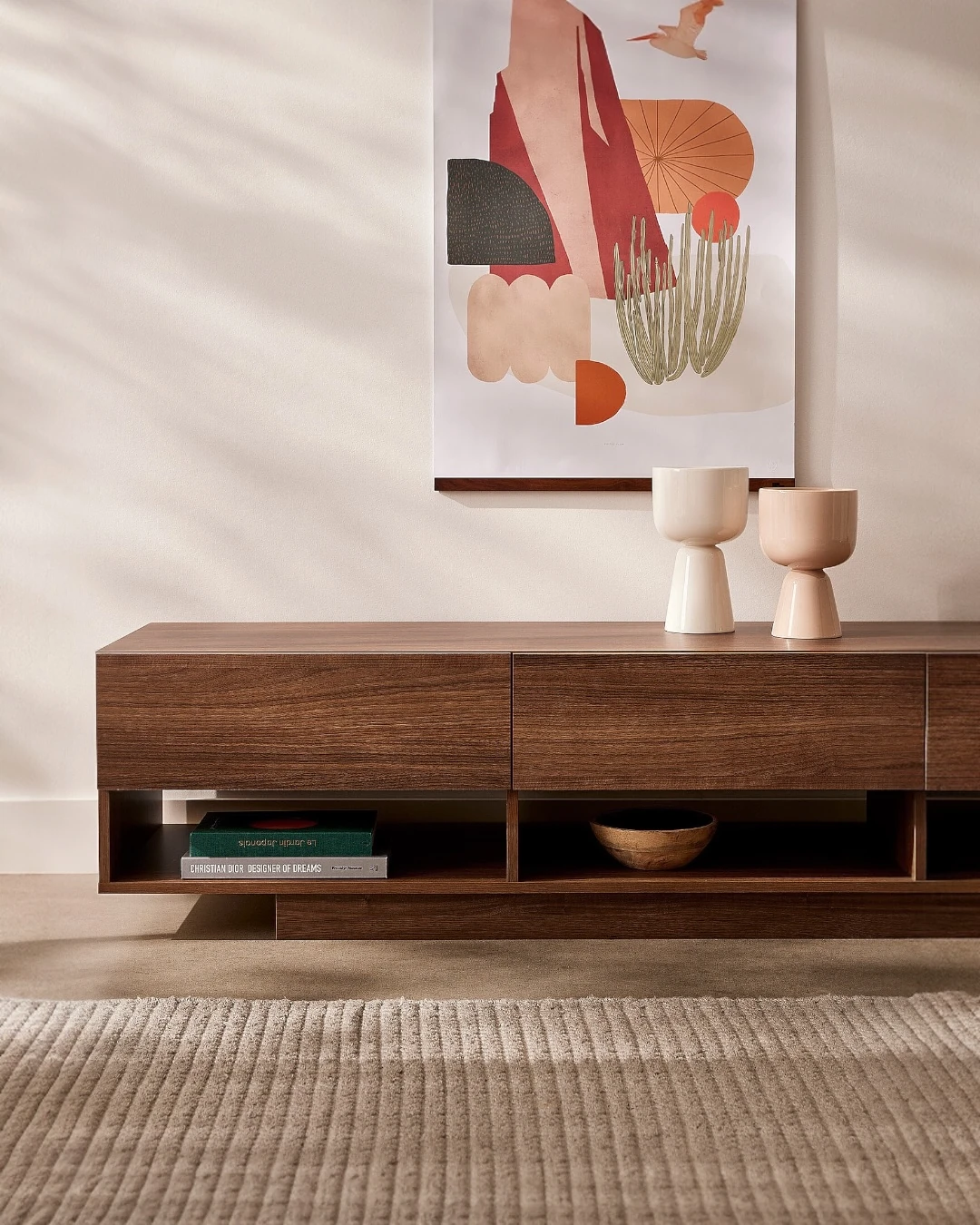 Hamm Meşe Hasırlı Tv Ünitesi