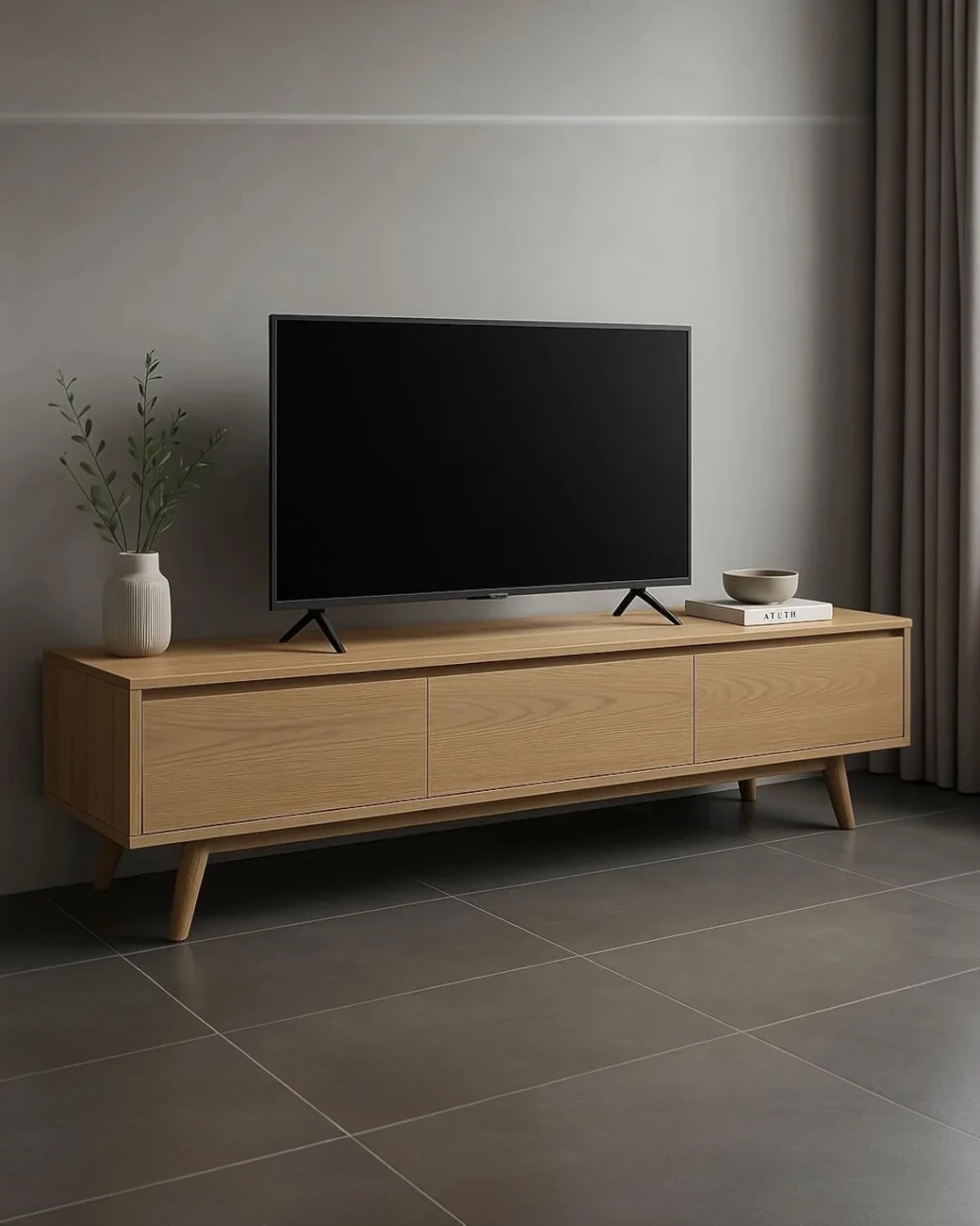 Sisa Meşe Hasırlı Tv Ünitesi