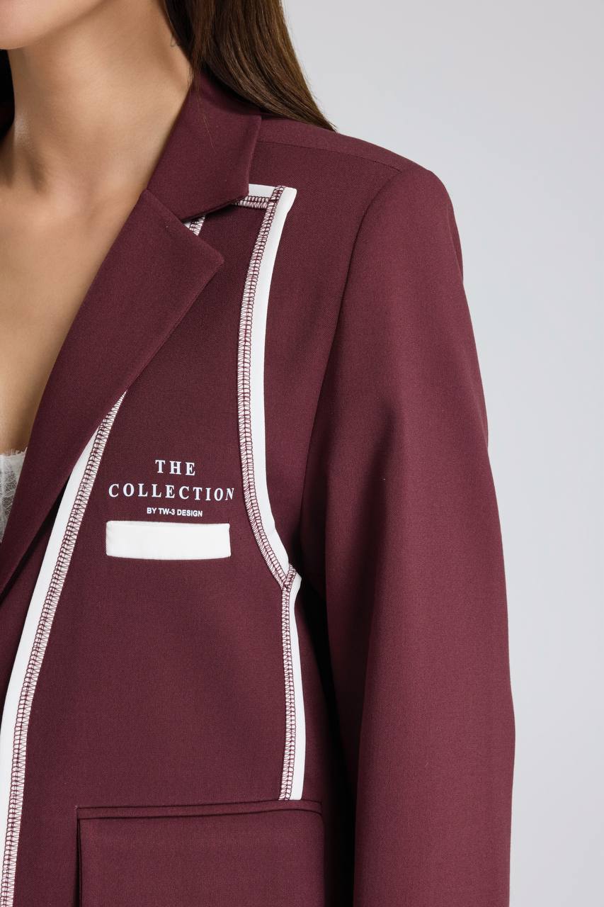 Kadın Şerit Detaylı Tasarım Blazer Ceket