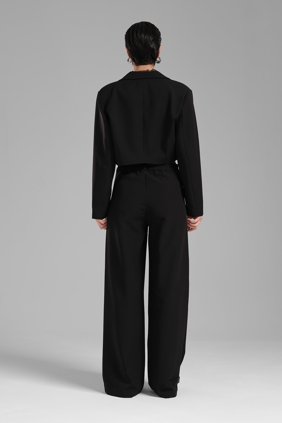 Women's Accessory Detailed Design Crop Blazer Jacket