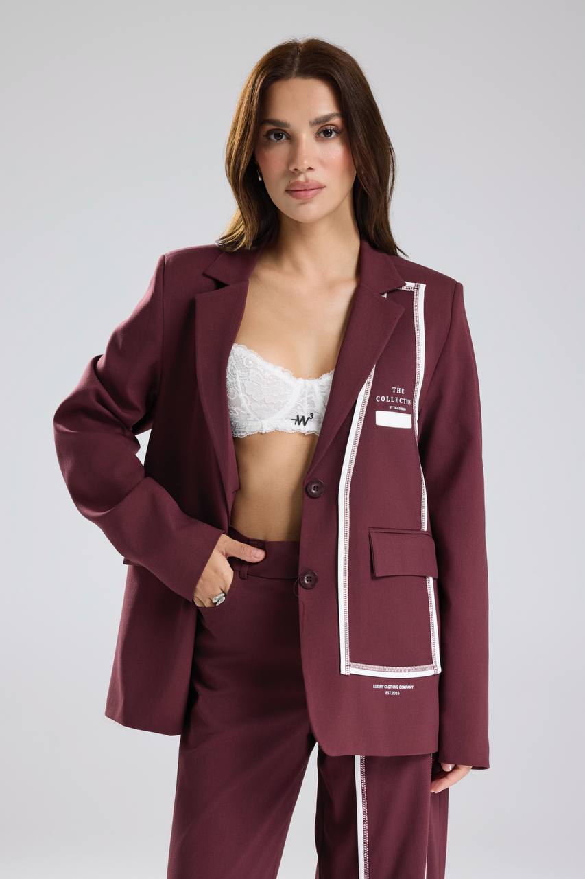 Kadın Şerit Detaylı Tasarım Blazer Ceket