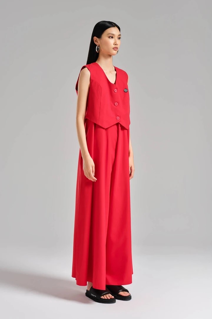 Women's Vested Two Piece Designed Overalls Jumpsuit