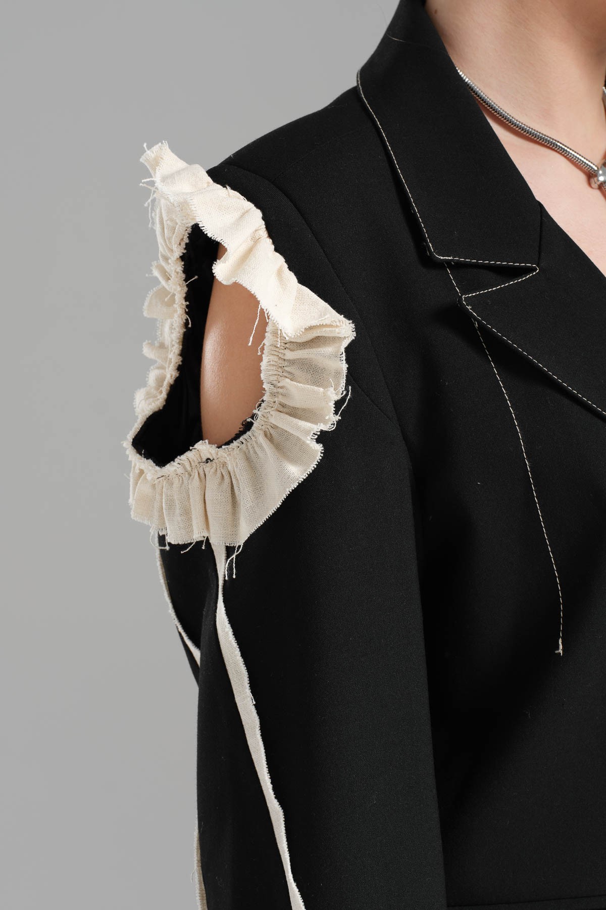 Women's One Shoulder Open Design Blazer Jacket