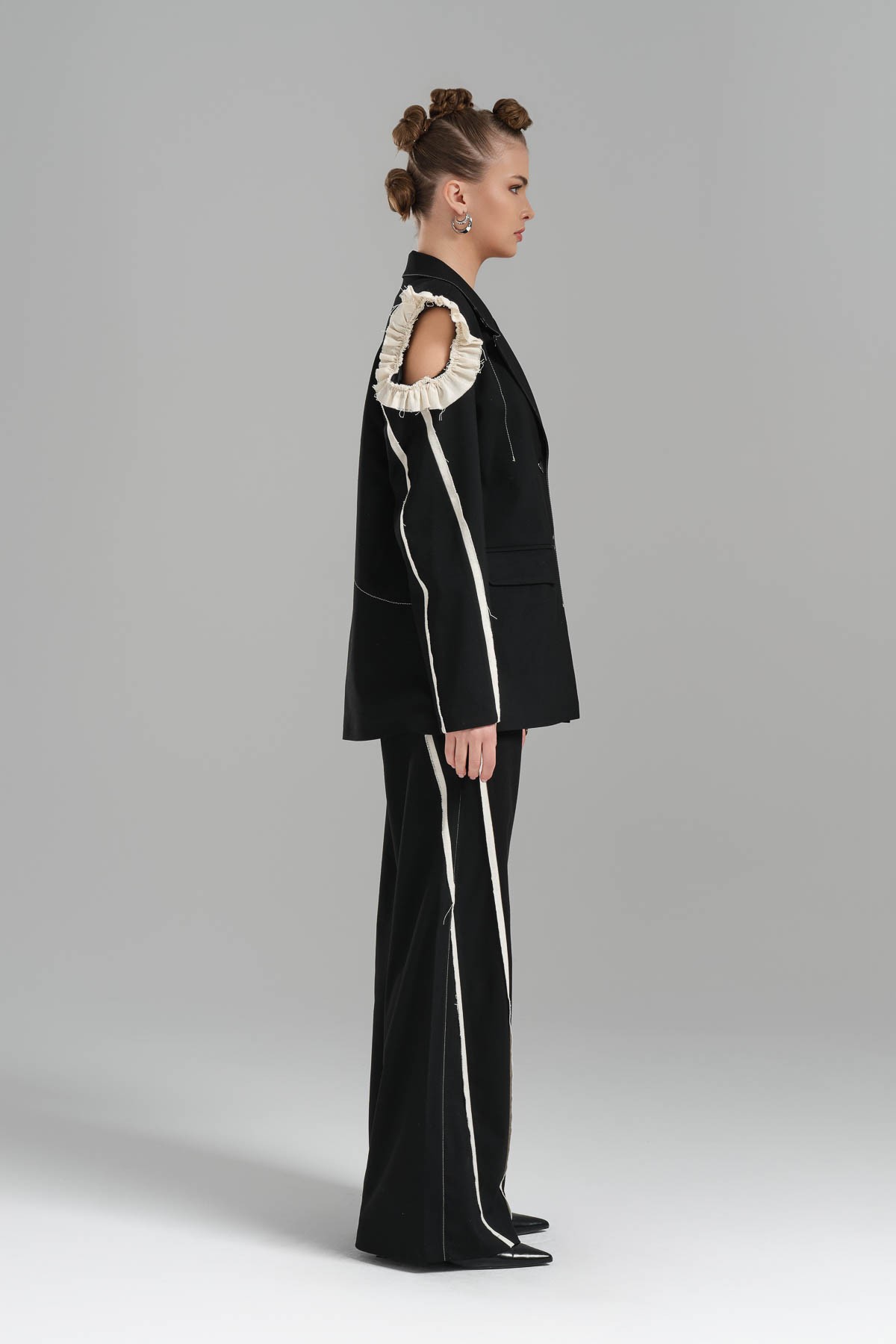 Women's One Shoulder Open Design Blazer Jacket