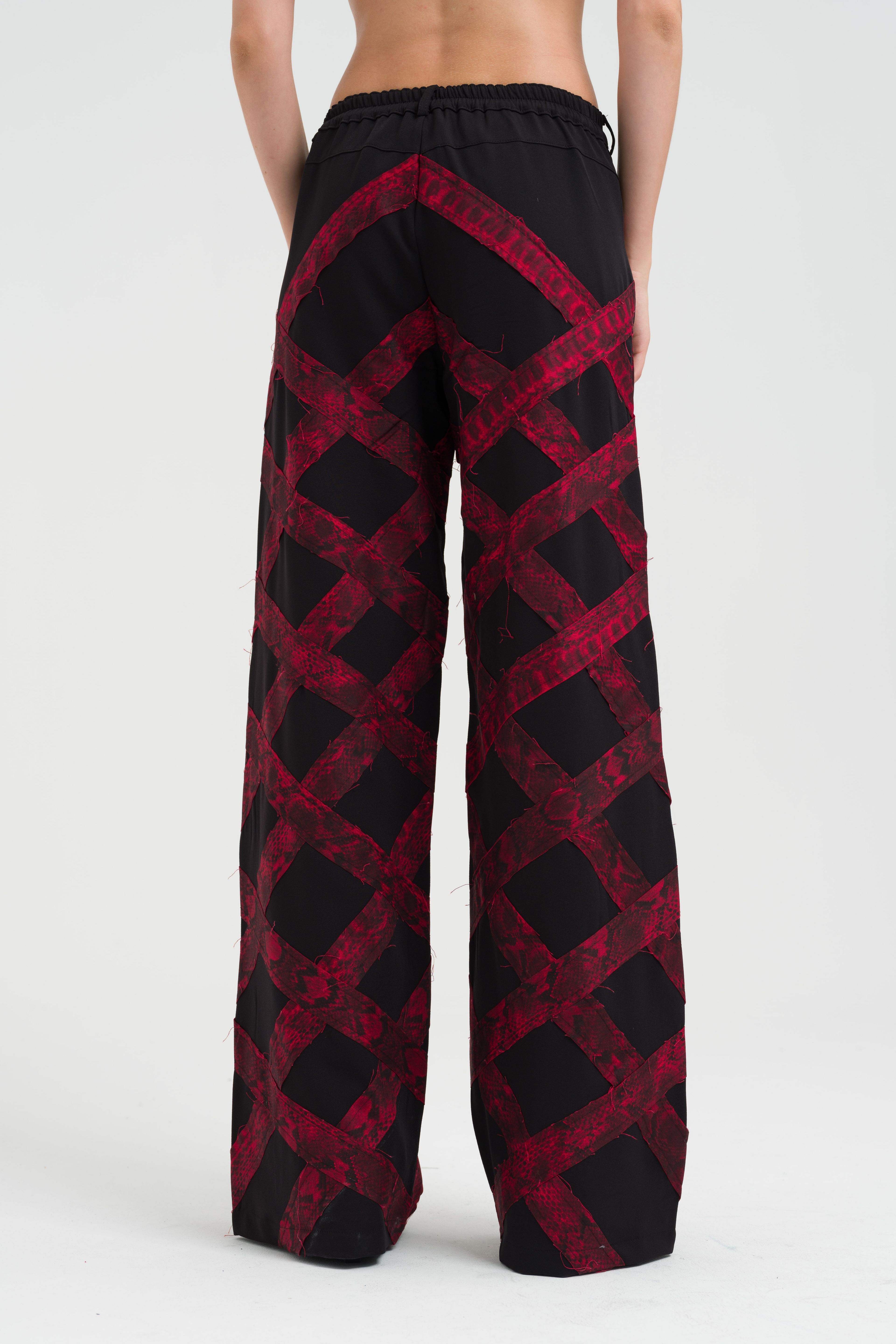 Stripe Detailed Dirty Tailored Wide Leg Trousers