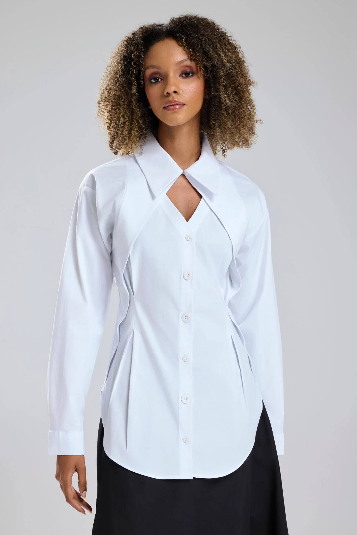 Kadın Belden Oturtmalı Özel Tasarım Gömlek