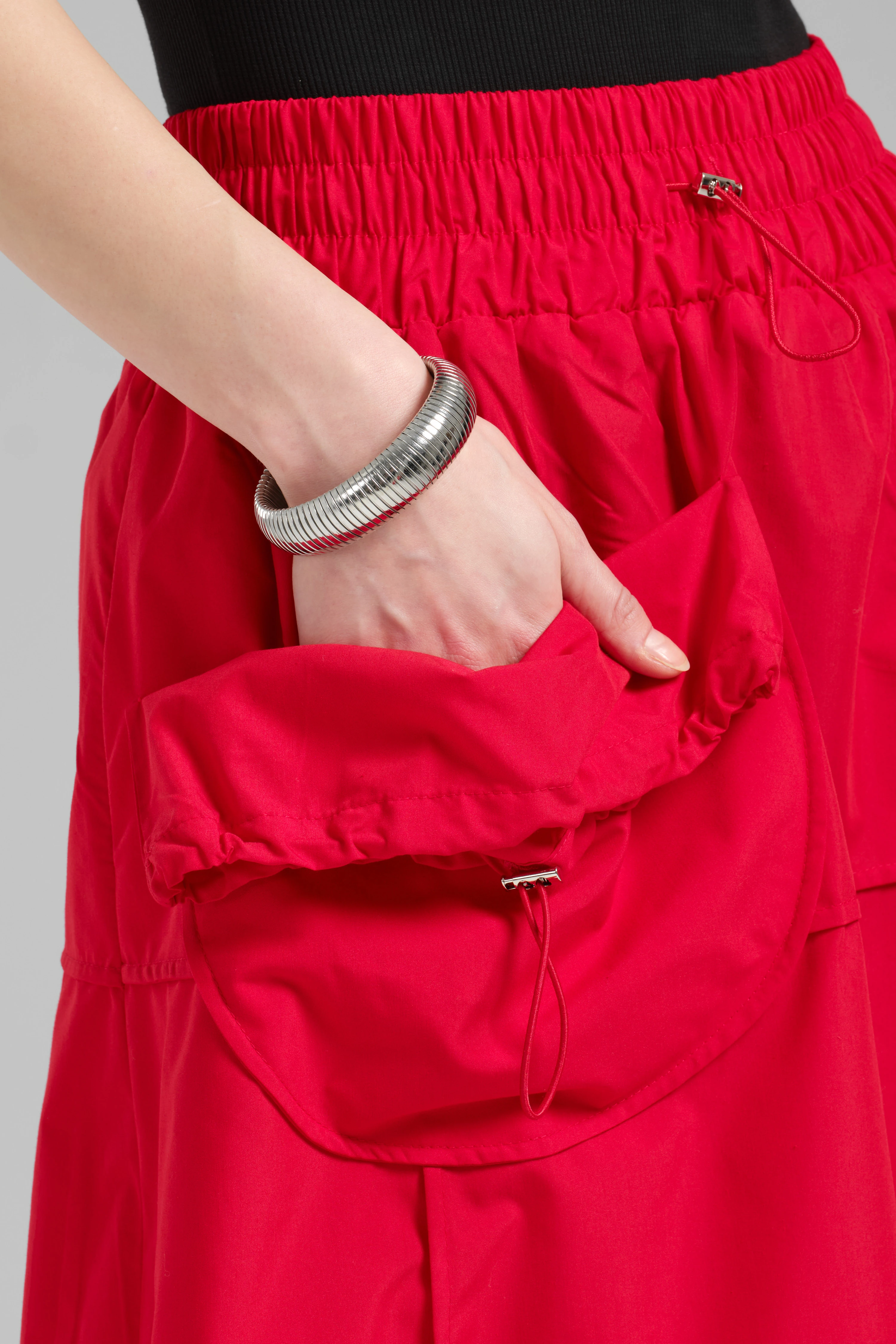 Kadın Cepli ve Beli Lastikli Tasarım Balon Etek