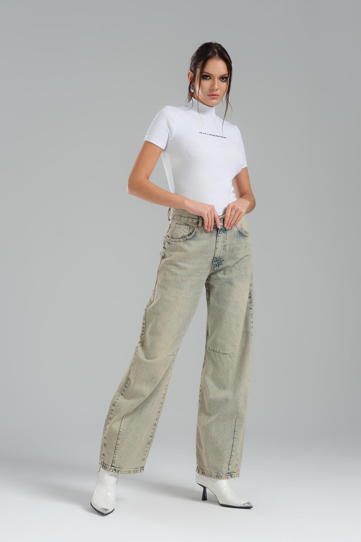 Super Baggy Fit Kadın Basic Jean