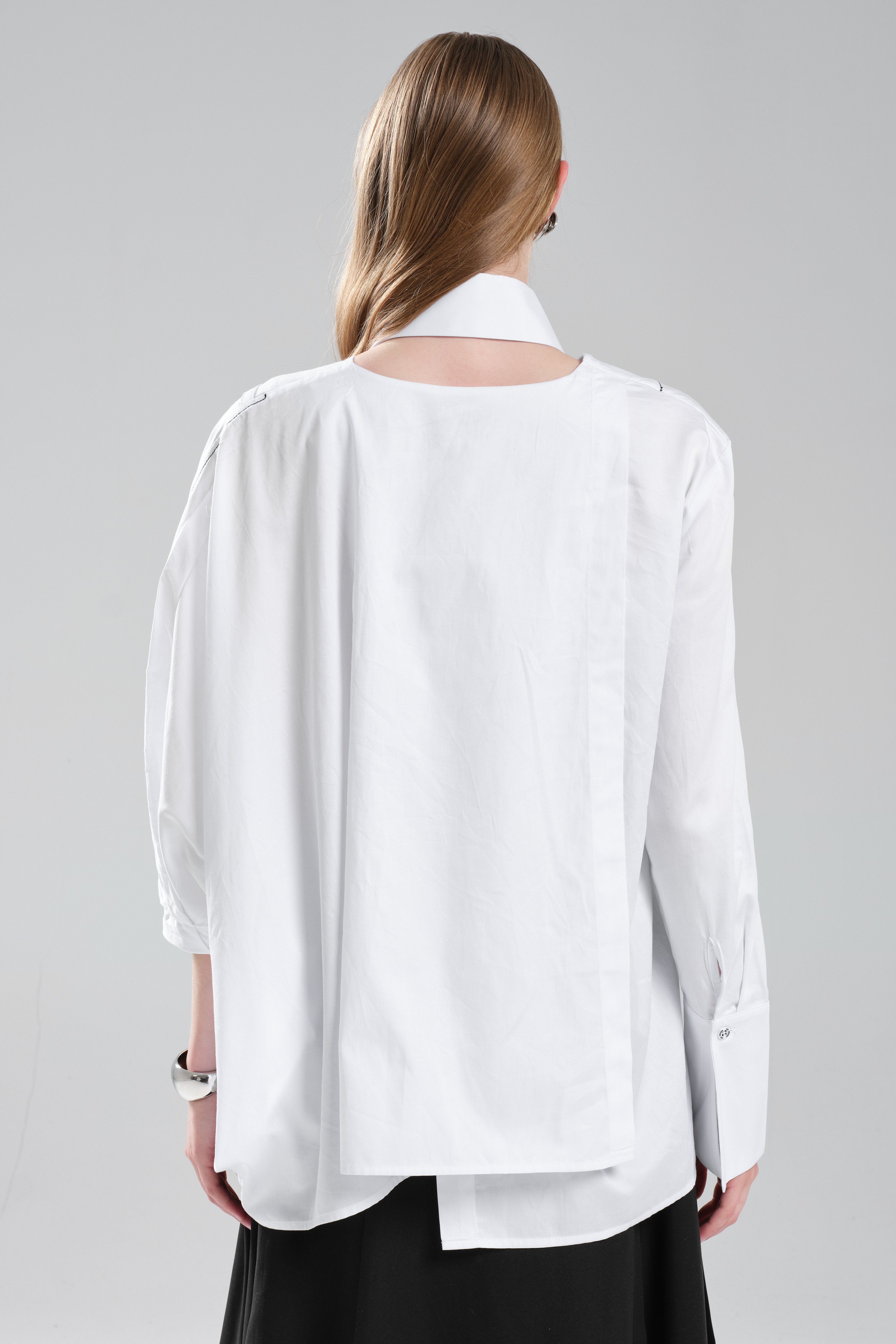 Kadın Çıkarılabilir Yaka Detaylı Oversize Tasarım Gömlek