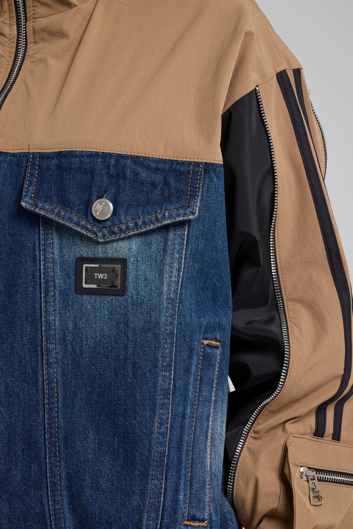 Kadın Denim Garnili Şerit DetaylıTasarım Ceket