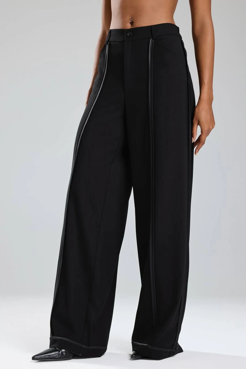 Kadın Saten Detaylı Biyeli Tasarım Pantolon