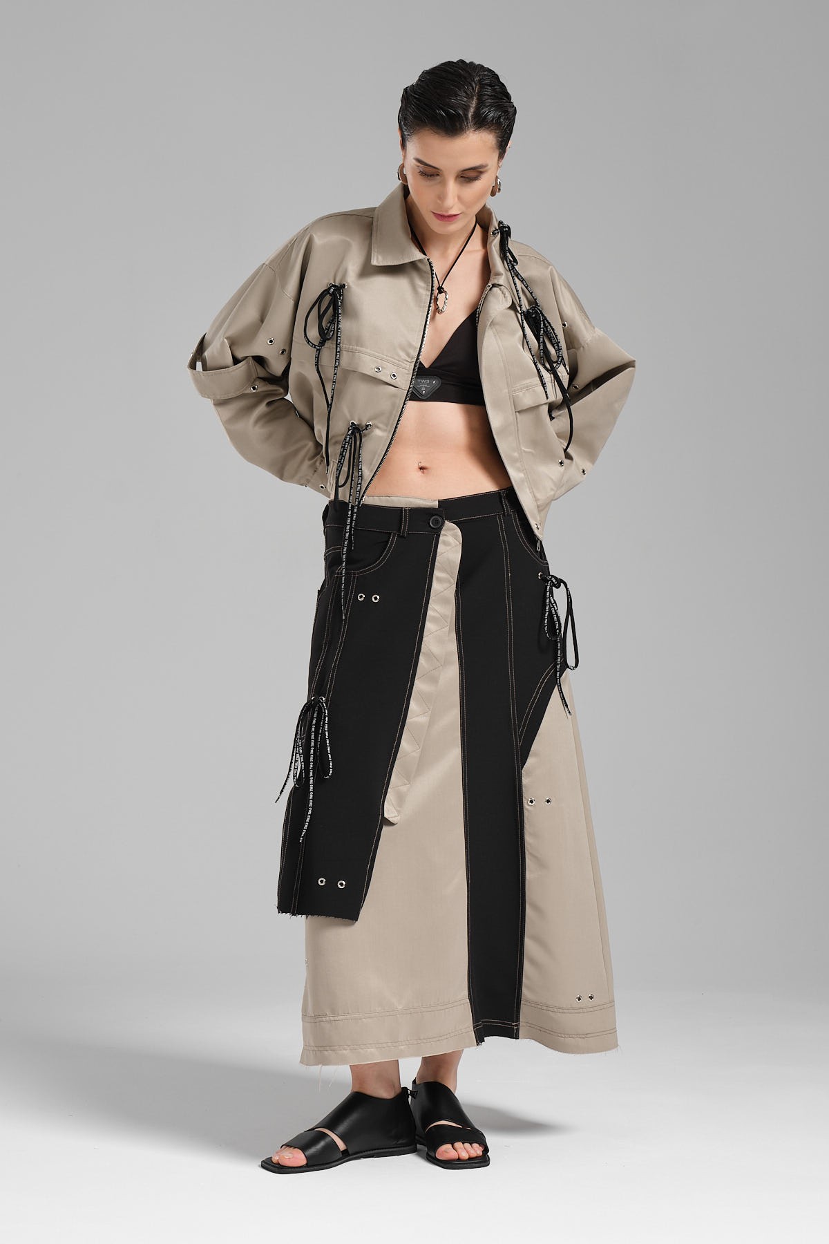 Kadın Oversize Bağcık Detaylı Tasarım Ceket