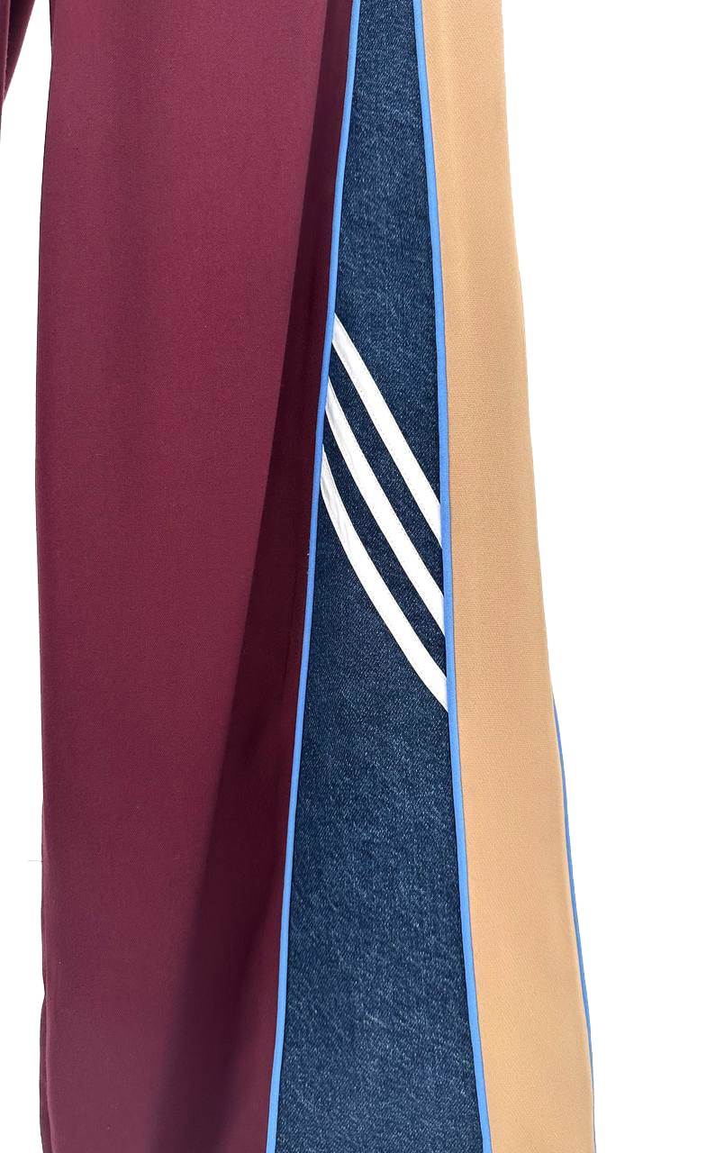 Kadın Denim Kumaş Garnili Şerit Detaylı Tasarım Pantolon 
