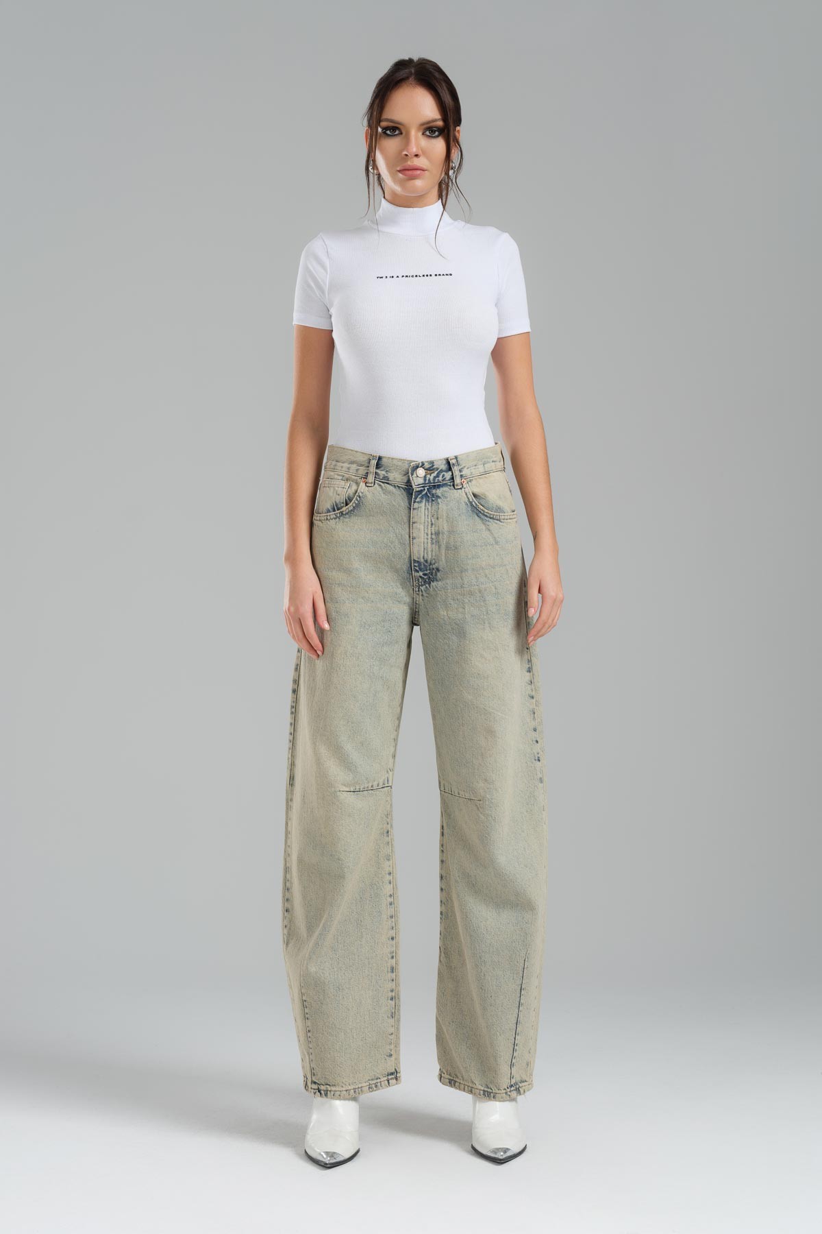 Super Baggy Fit Kadın Basic Jean