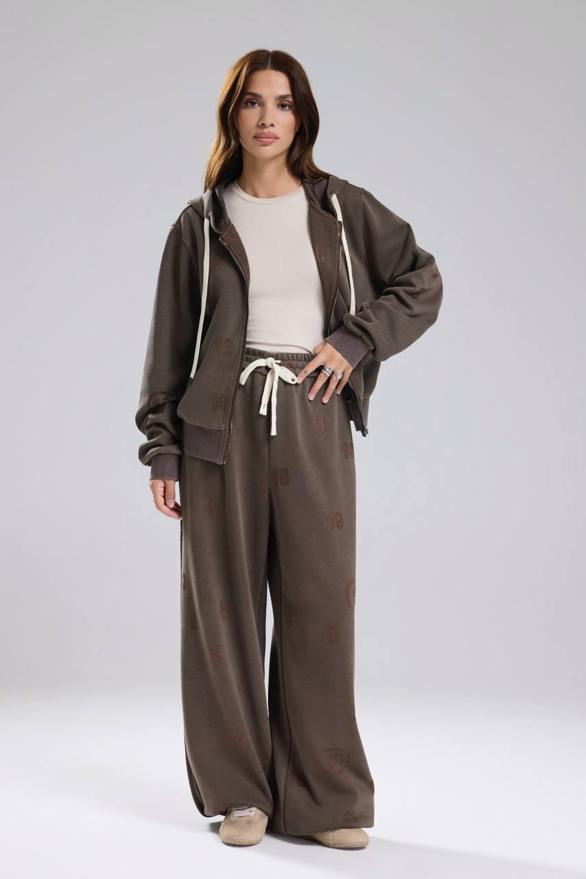 Kadın Yıkamalı Lazer Yakmalı Tasarım Eşofman Takımı