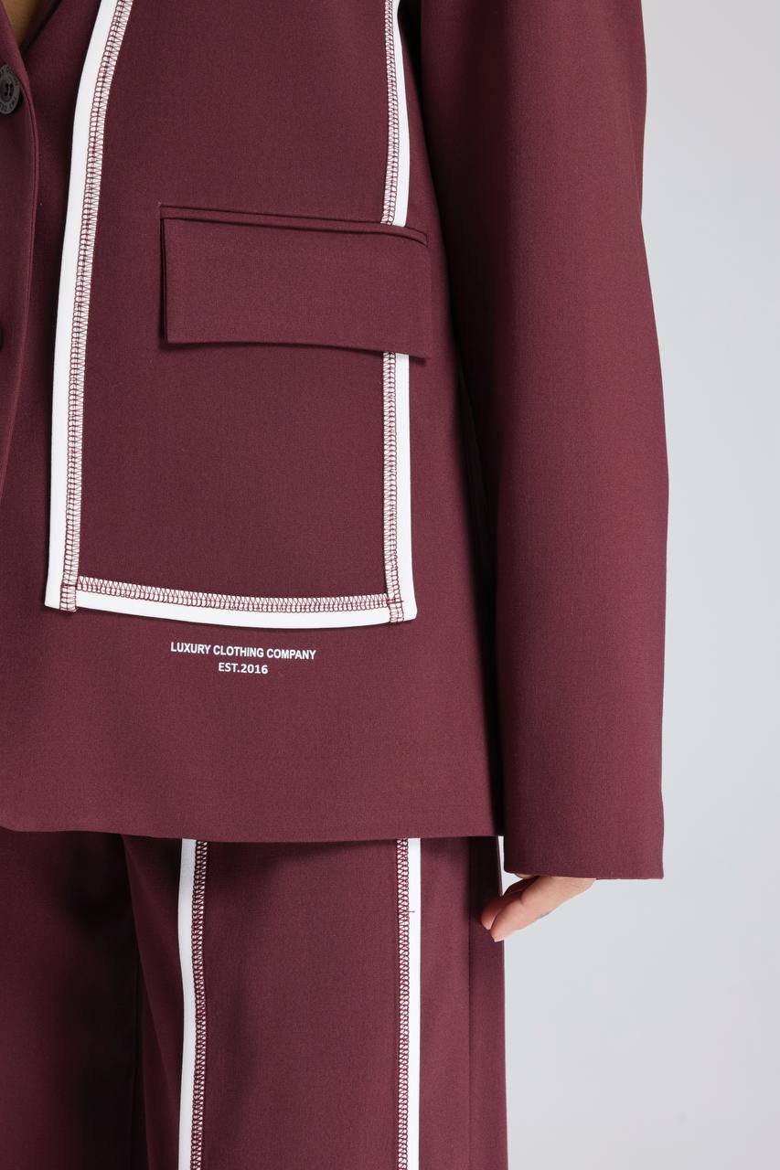 Kadın Şerit Detaylı Tasarım Blazer Ceket