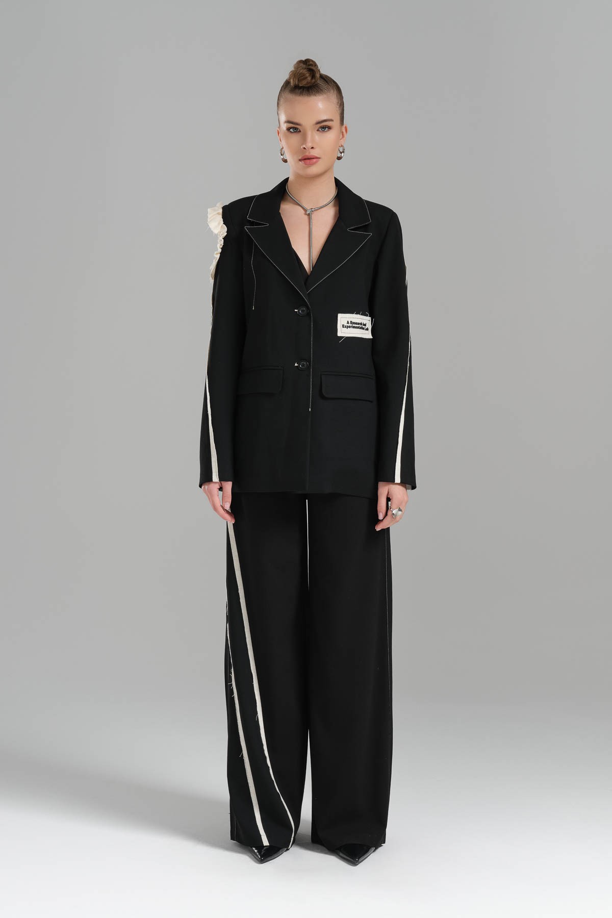 Women's One Shoulder Open Design Blazer Jacket