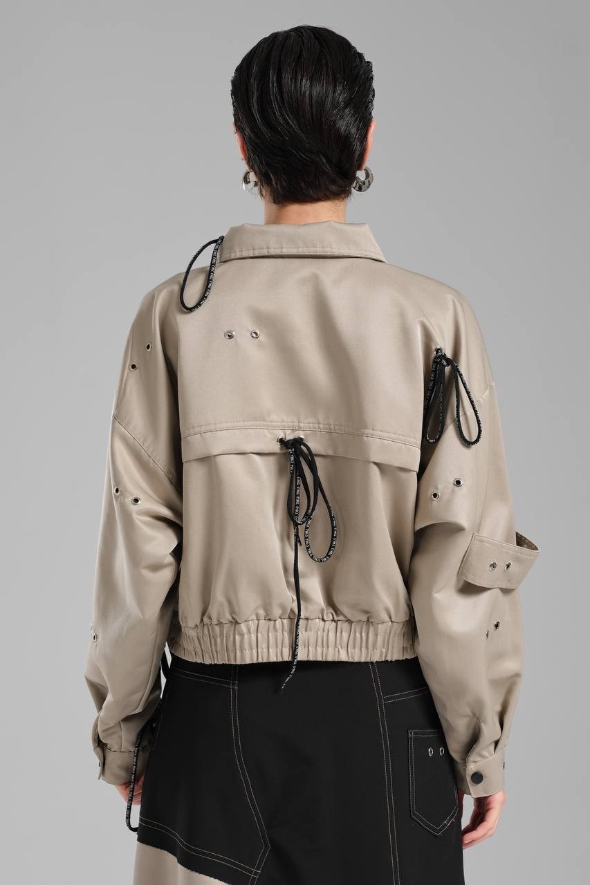 Kadın Oversize Bağcık Detaylı Tasarım Ceket