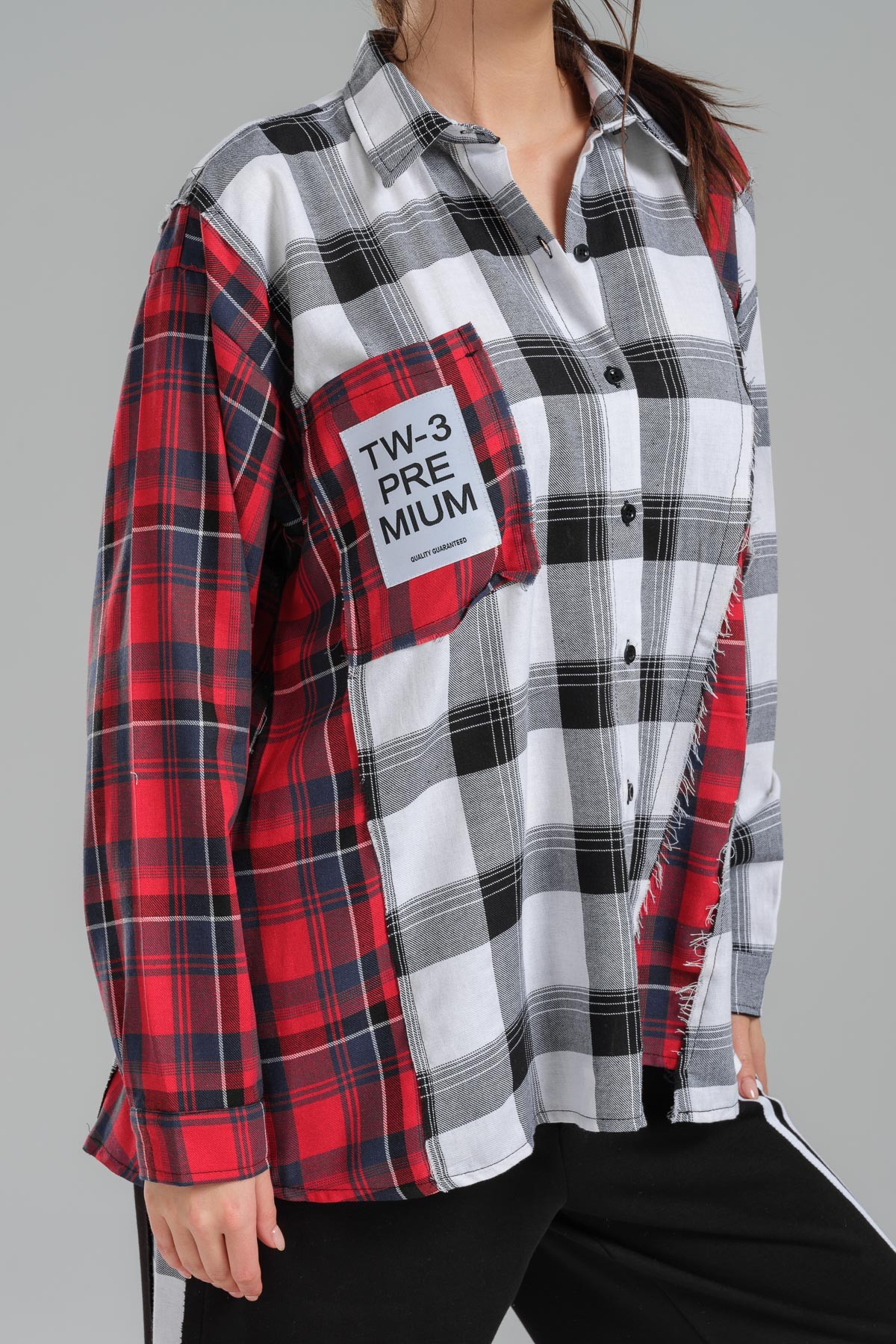 Pattern Gradient Oversize Lumberjack Shirt