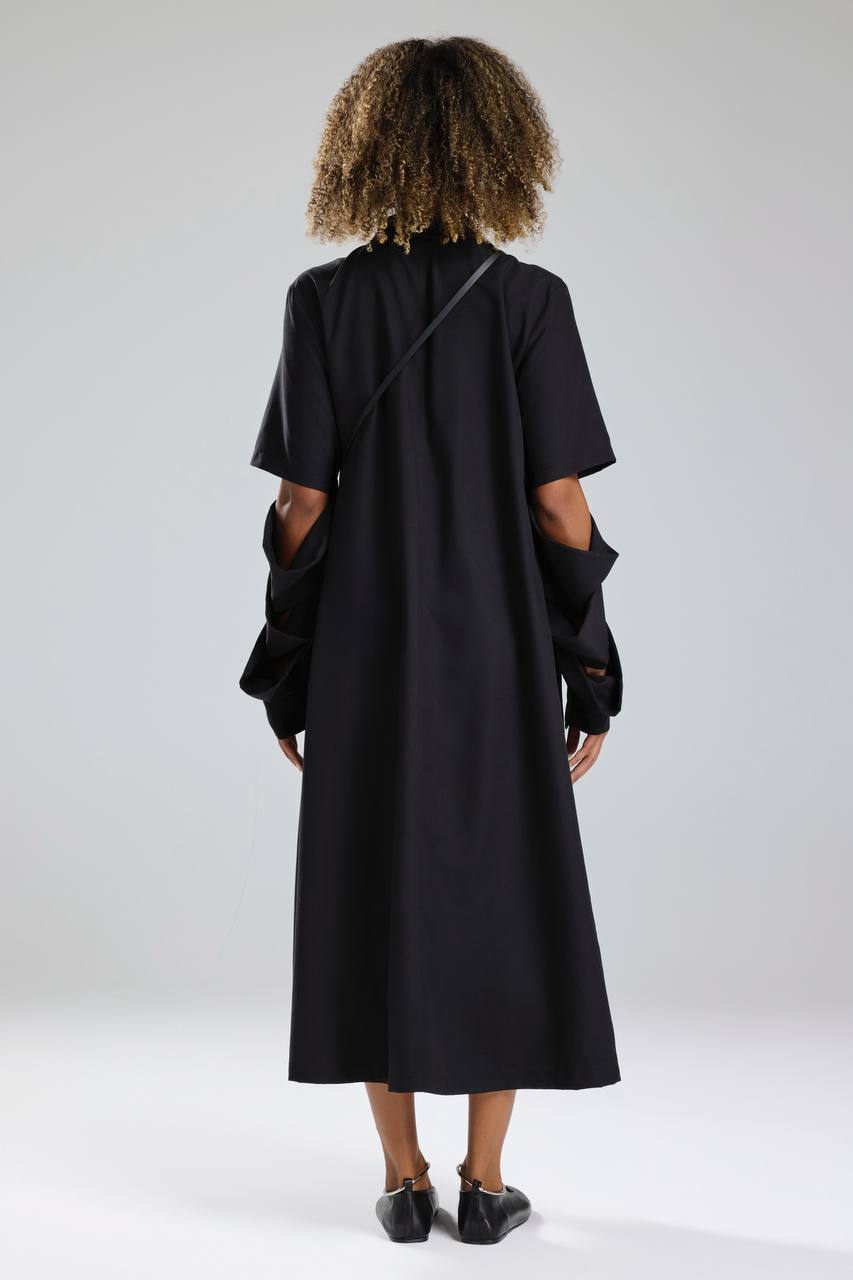 Kadın Çanta Detaylı Tasarım Uzun Gömlek Elbise