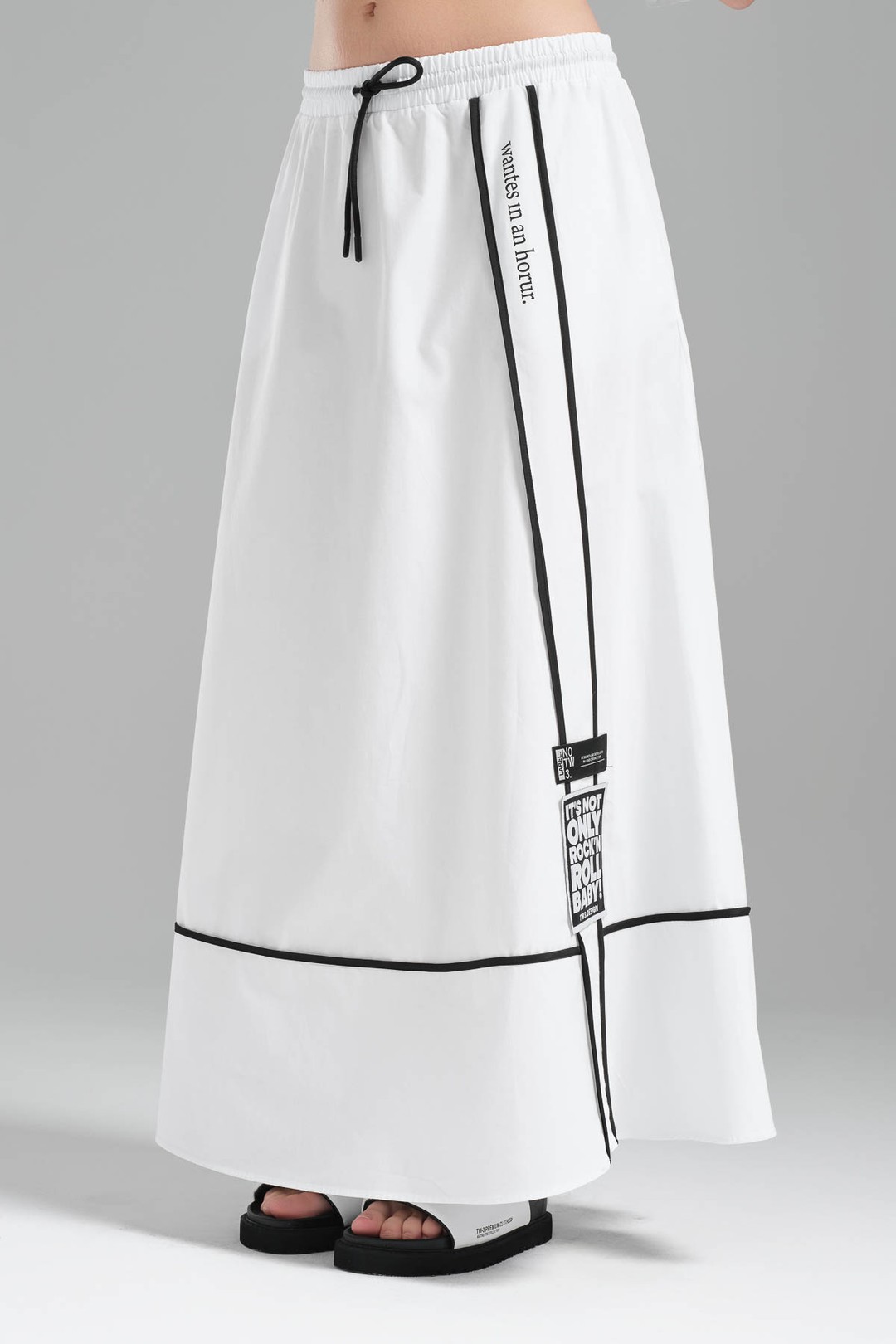★24-25FW新作★BINARY01★Tiro damage long skirt Tormenta Long Skirt - Devil Fashion Women's