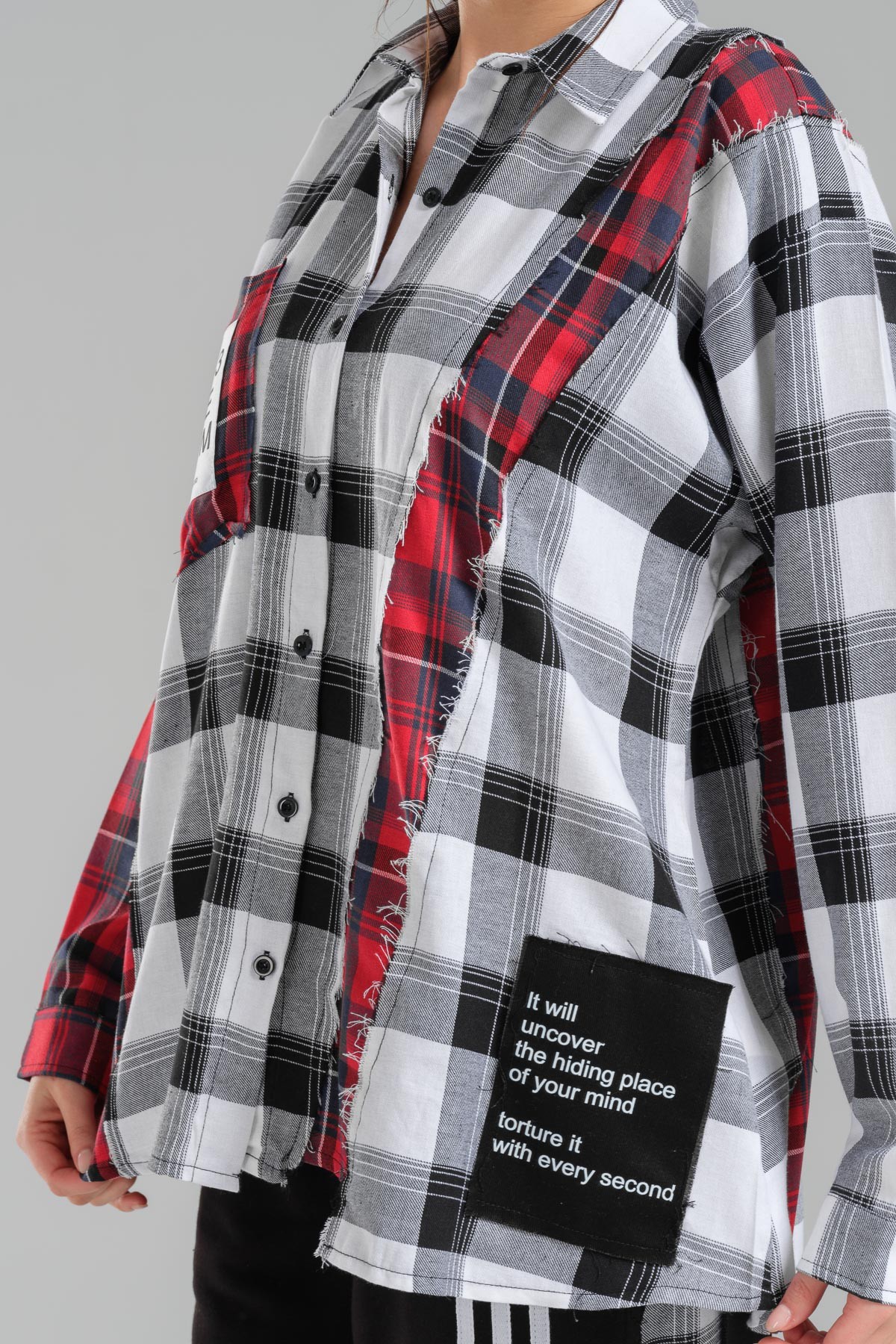 Pattern Gradient Oversize Lumberjack Shirt