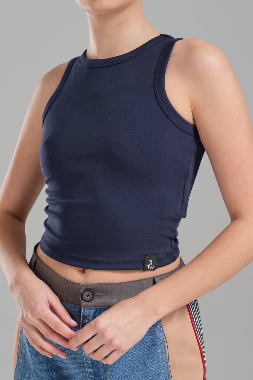 Kadın Slim Fit Tasarım Crop Bluz