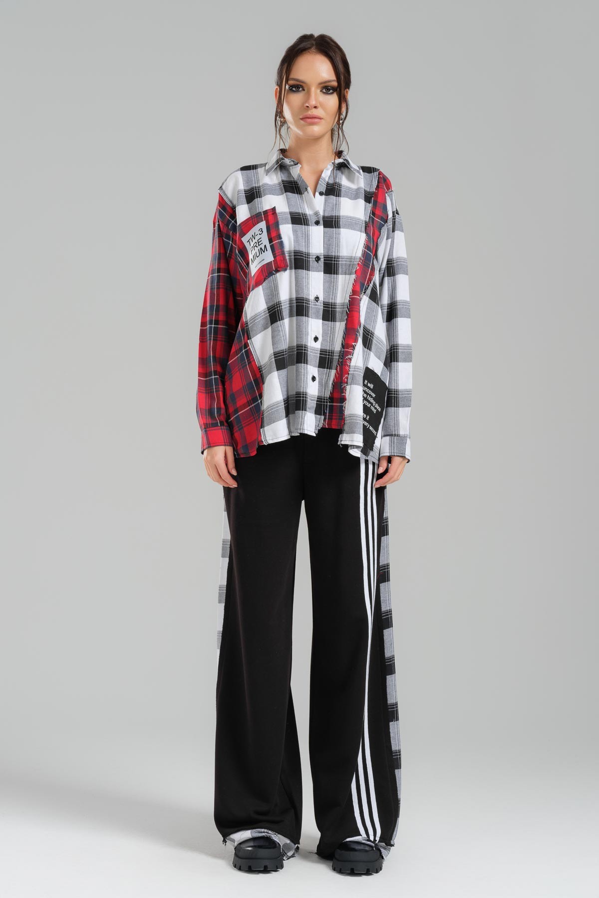 Pattern Gradient Oversize Lumberjack Shirt