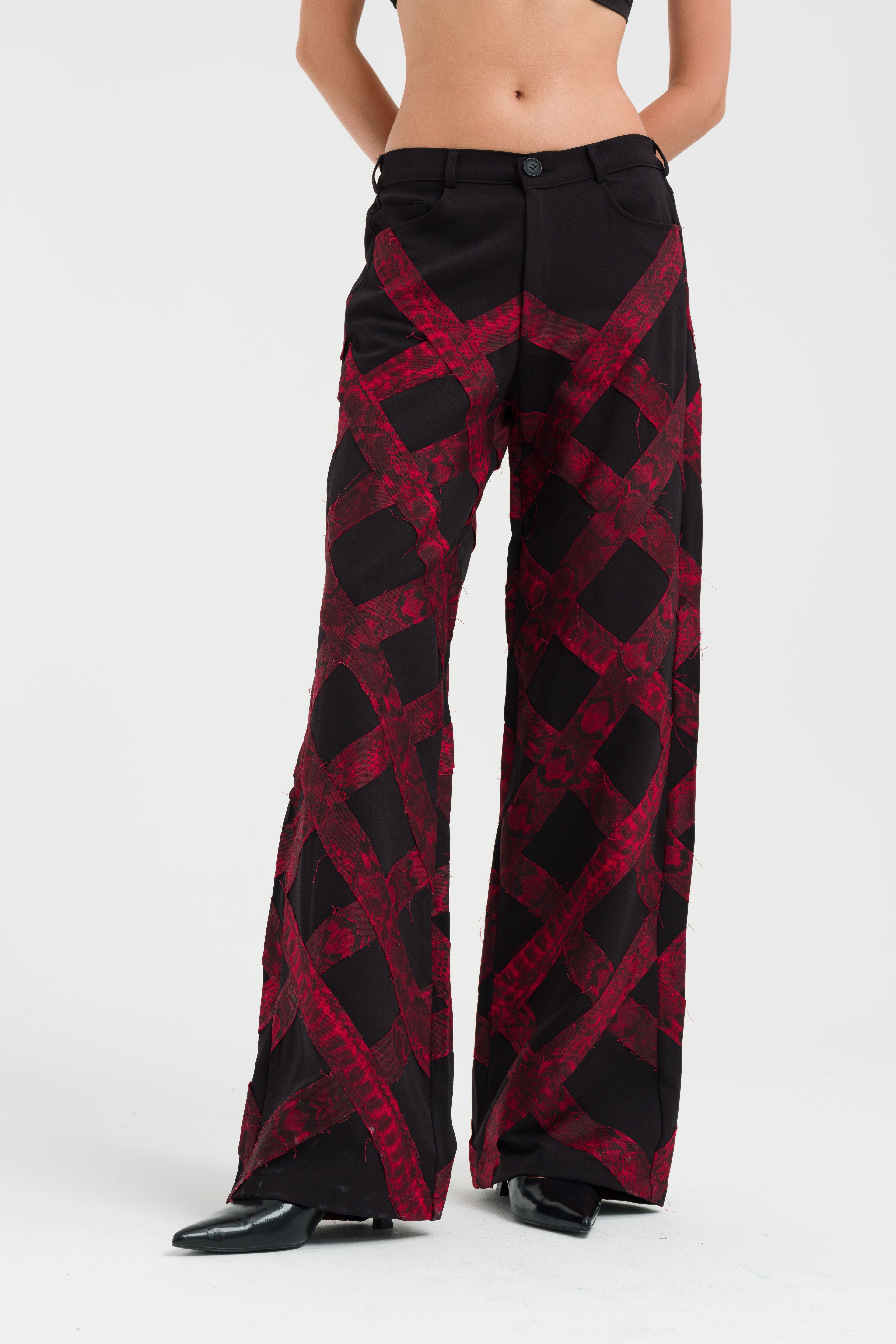 Stripe Detailed Dirty Tailored Wide Leg Trousers