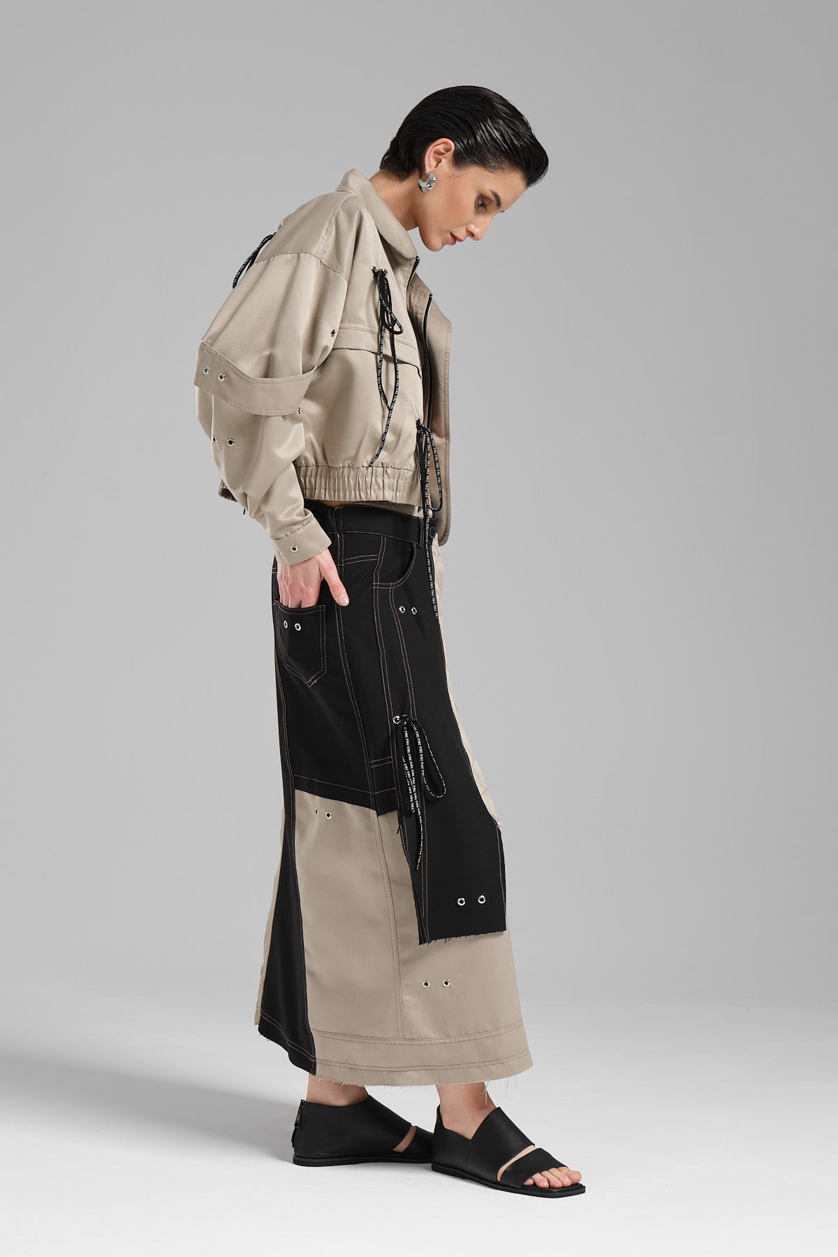 Kadın Oversize Bağcık Detaylı Tasarım Ceket