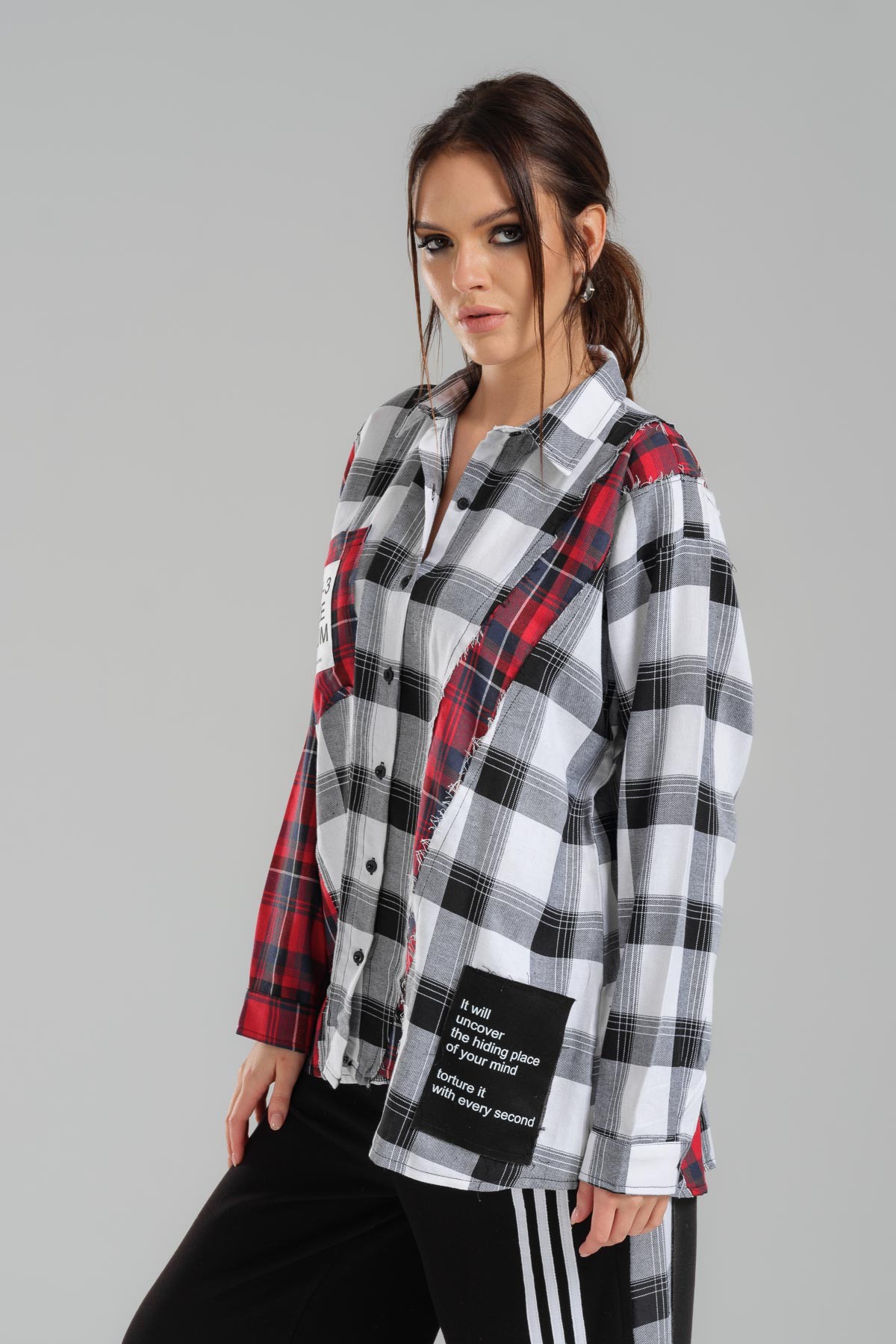 Pattern Gradient Oversize Lumberjack Shirt