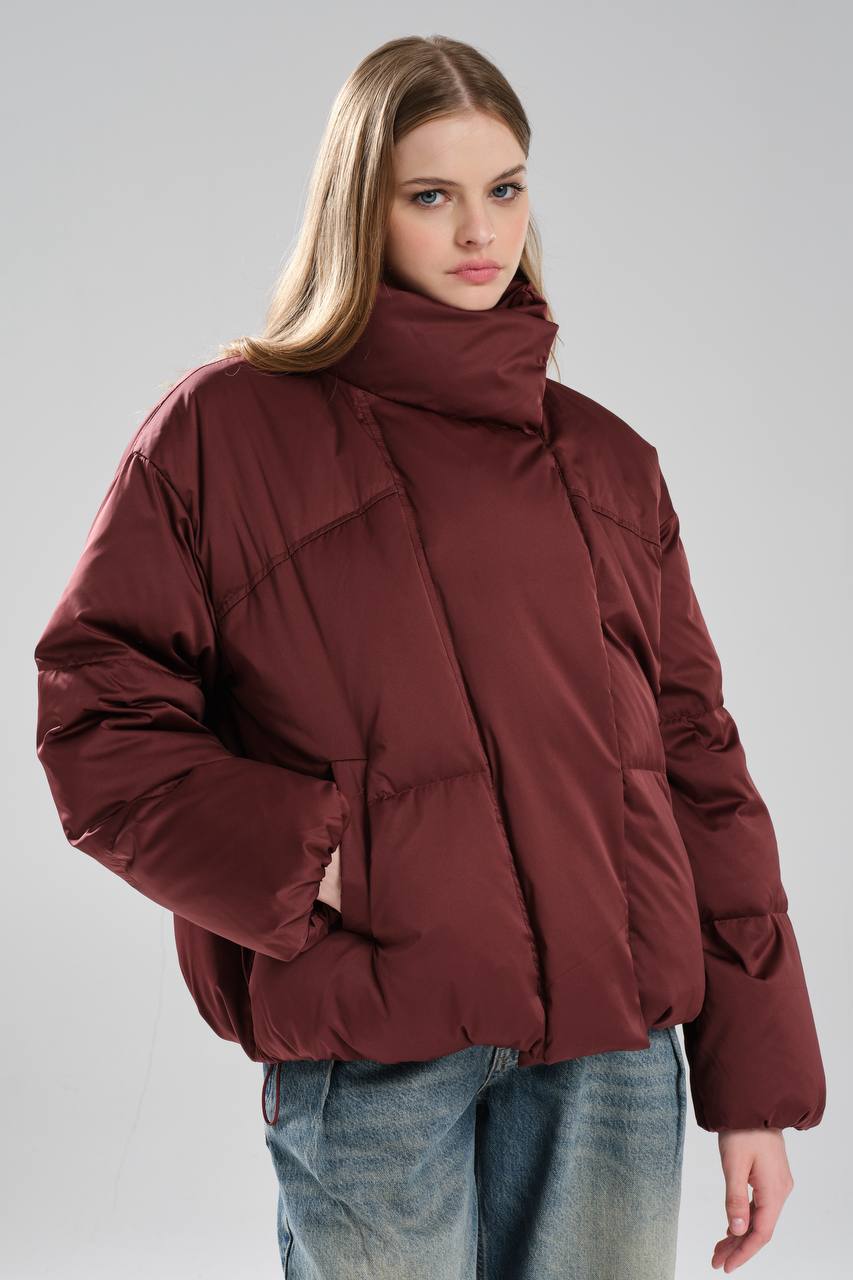 Kadın Su Geçirmez Kumaş Kaz Tüyü Dolumlu Tasarım Mont