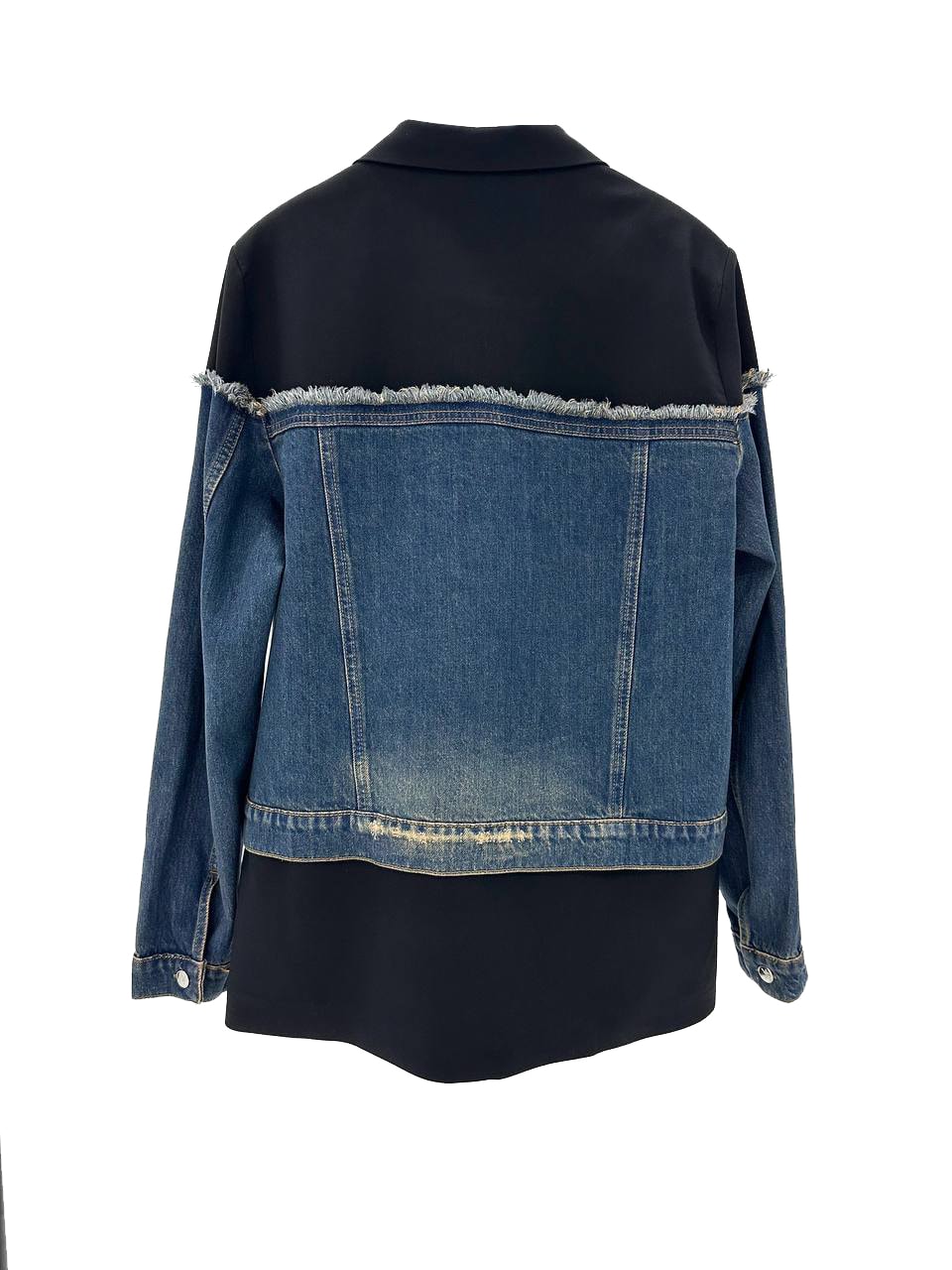 Kadın Denim Garnili Çengelli İğne Detaylı Tasarım Blazer Ceket