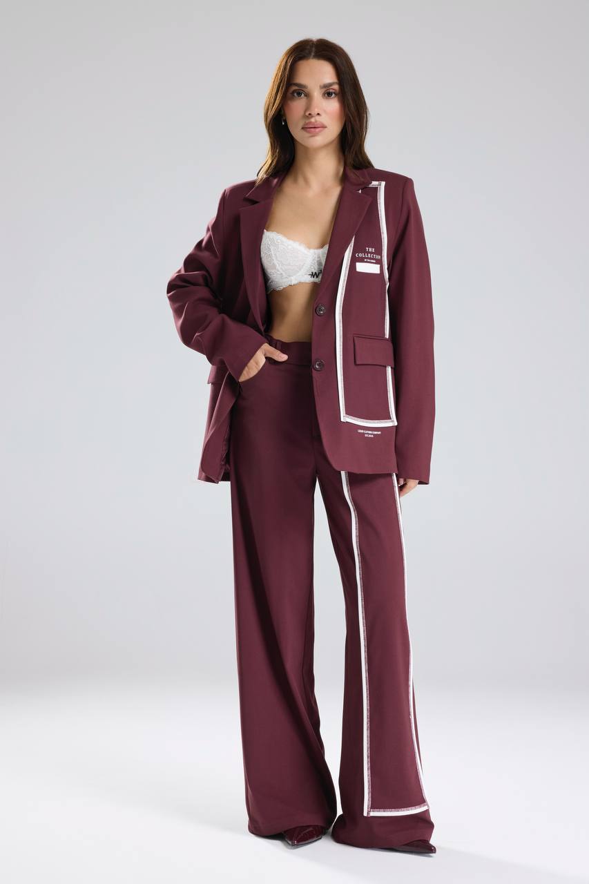 Kadın Şerit Detaylı Tasarım Blazer Ceket