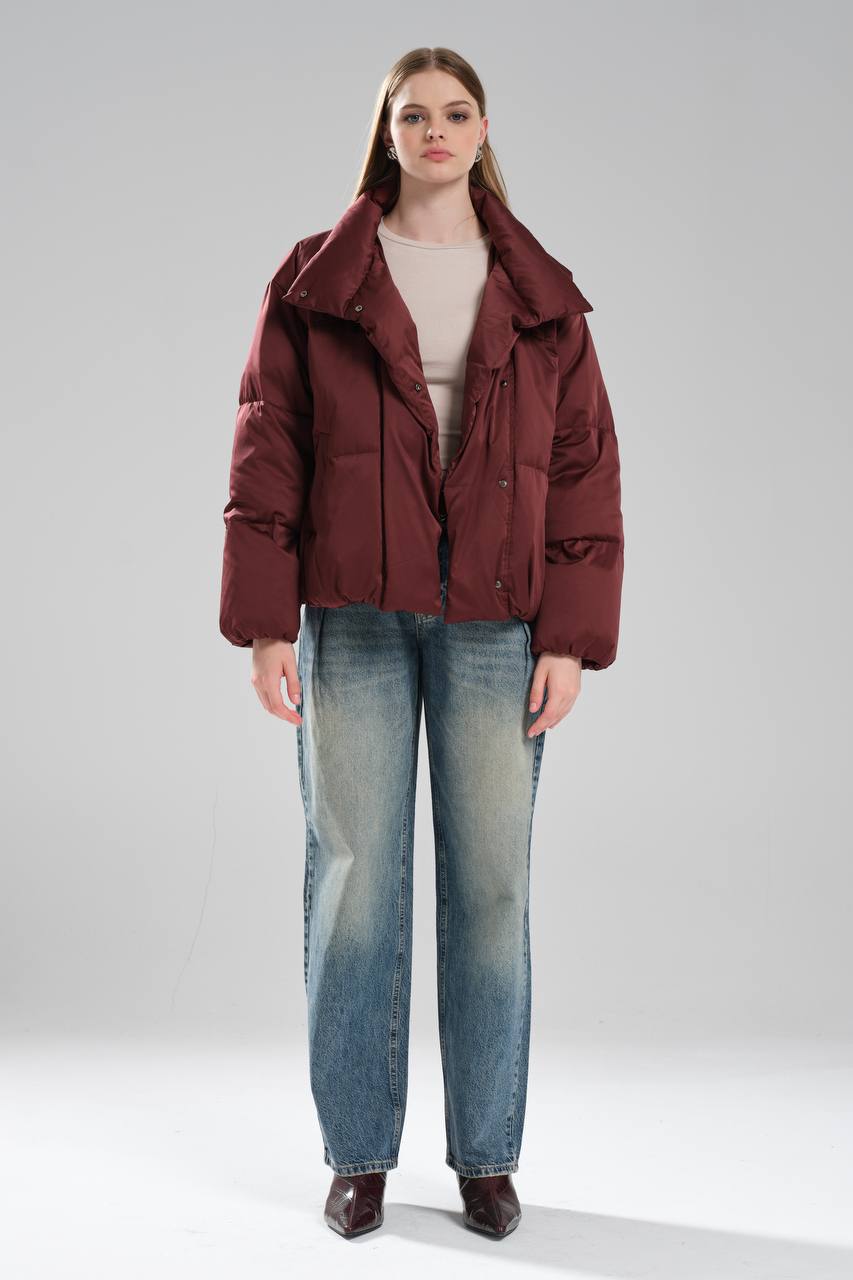 Kadın Su Geçirmez Kumaş Kaz Tüyü Dolumlu Tasarım Mont