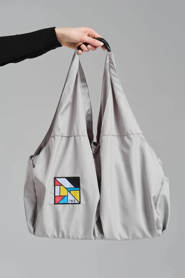 Kadın Dokuma Etiket Detaylı Askılı Tasarım Çanta