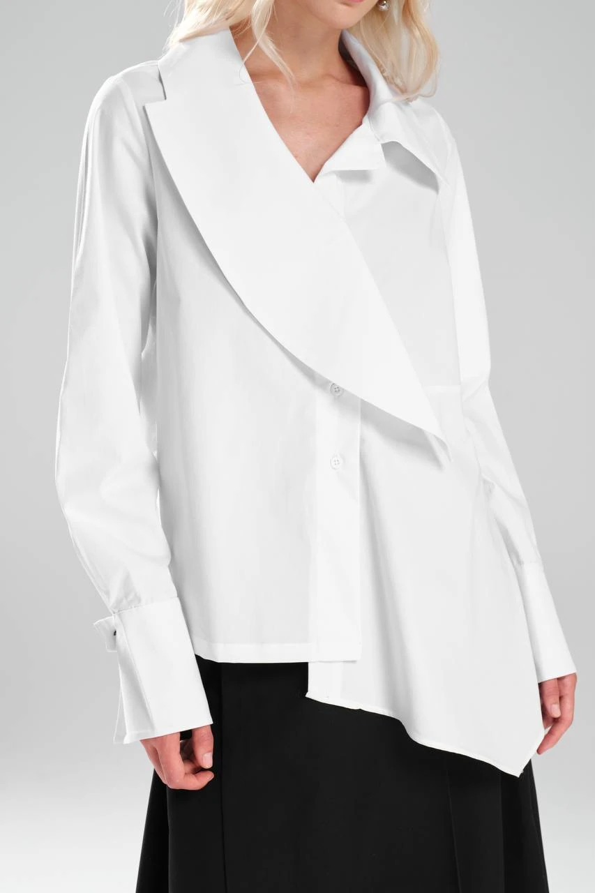 Kadın Önü Volanlı Kol Düğme Detaylı Tasarım Gömlek