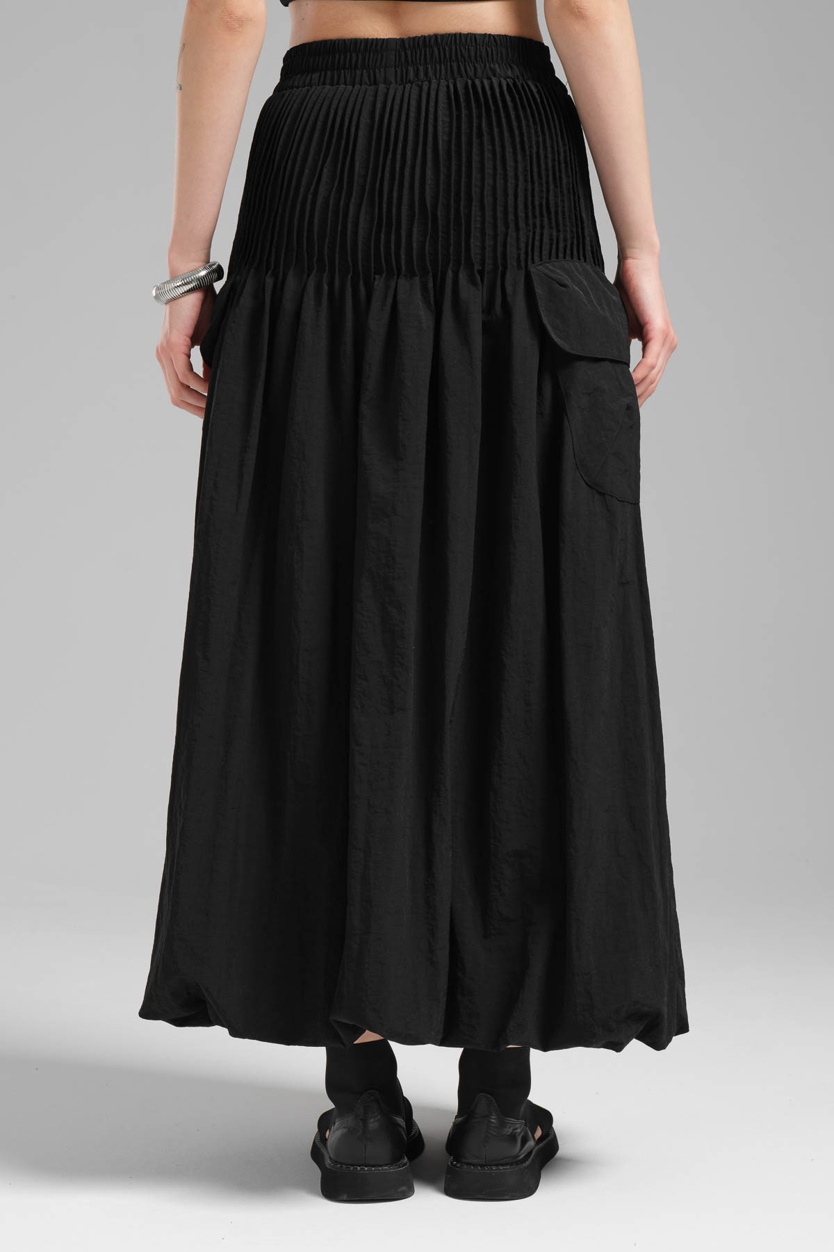 Women's Woven Fabric Design Long Balloon Skirt