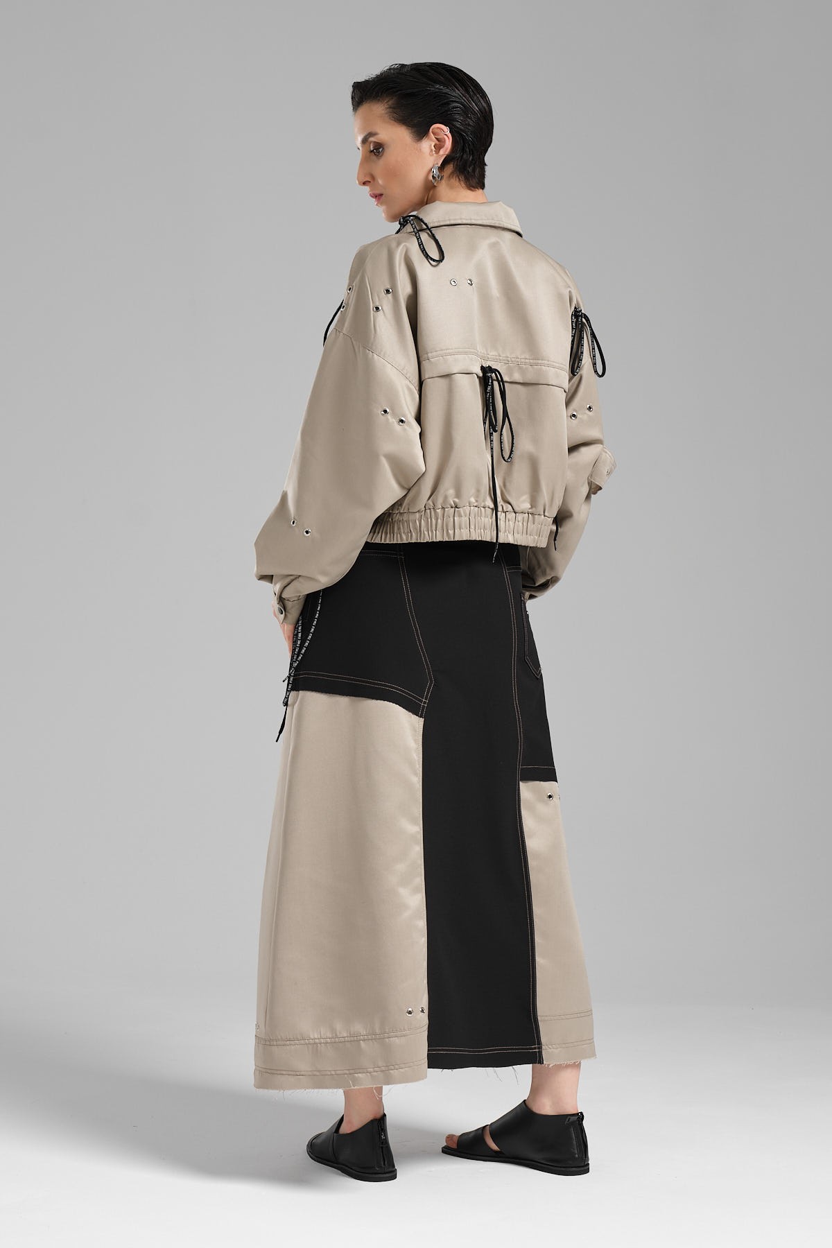 Kadın Oversize Bağcık Detaylı Tasarım Ceket