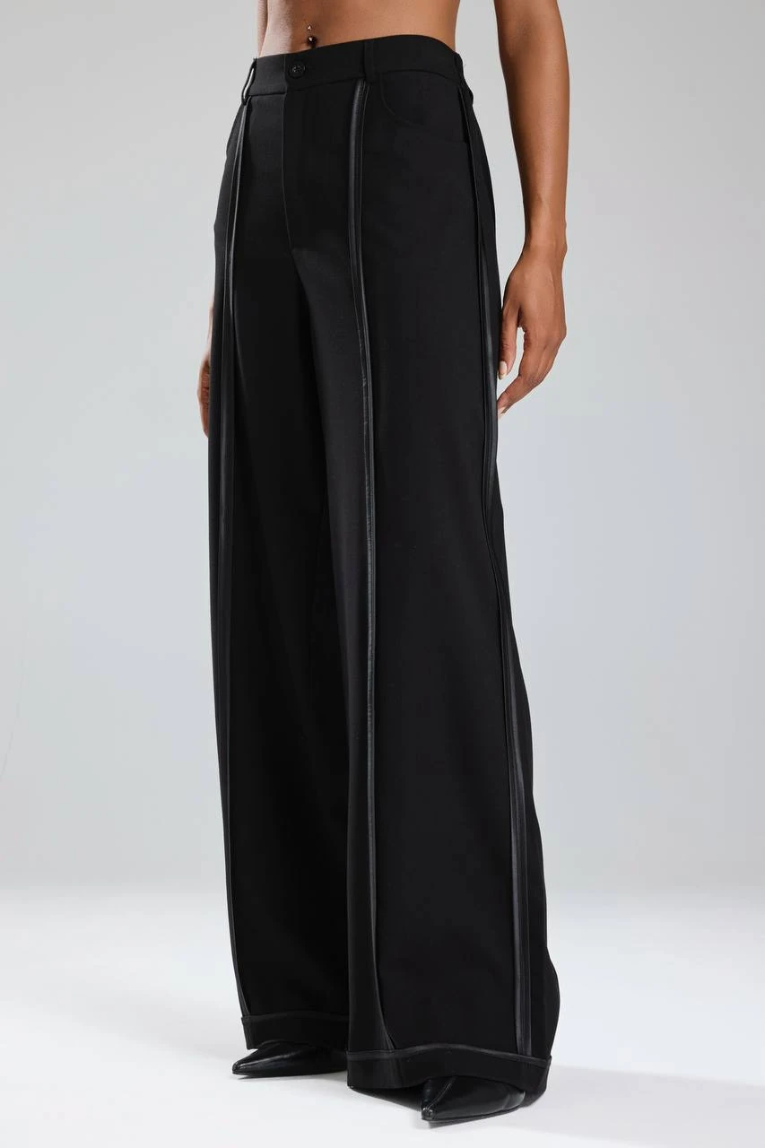 Kadın Saten Detaylı Biyeli Tasarım Pantolon