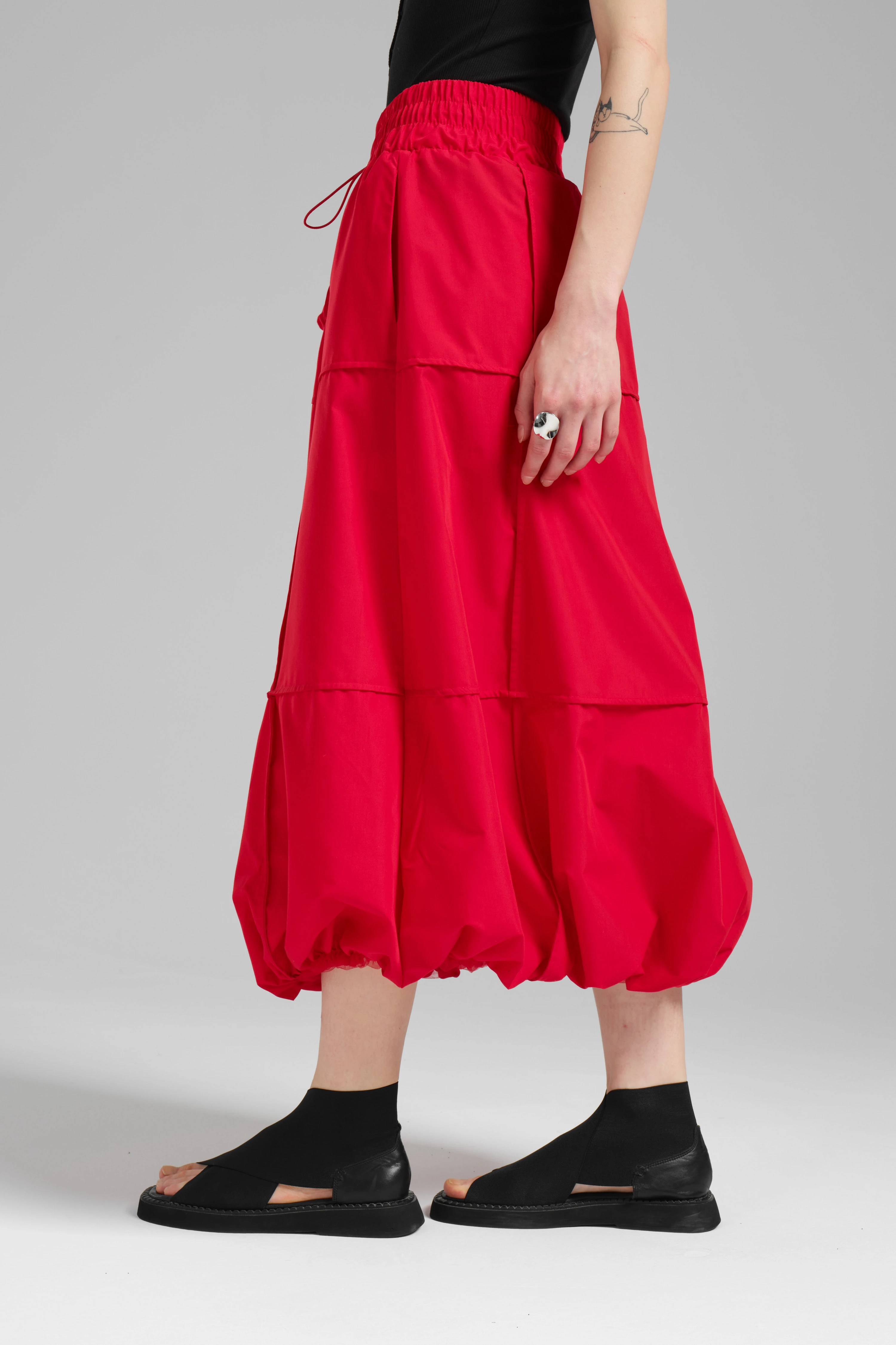 Kadın Cepli ve Beli Lastikli Tasarım Balon Etek